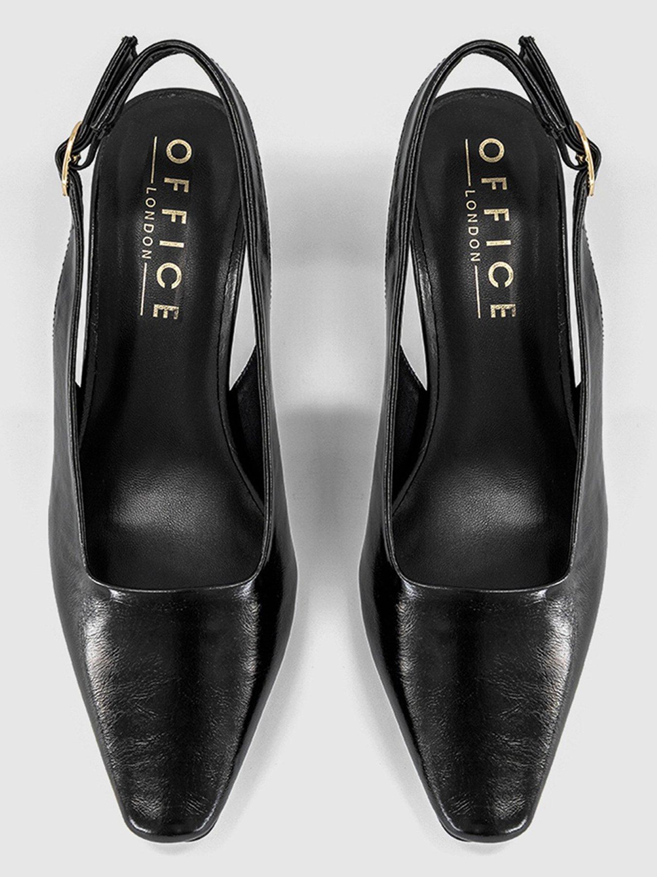 Image 3 of 5 of OFFICE Monaco - Chisel Toe Slingback Court Heel - Black