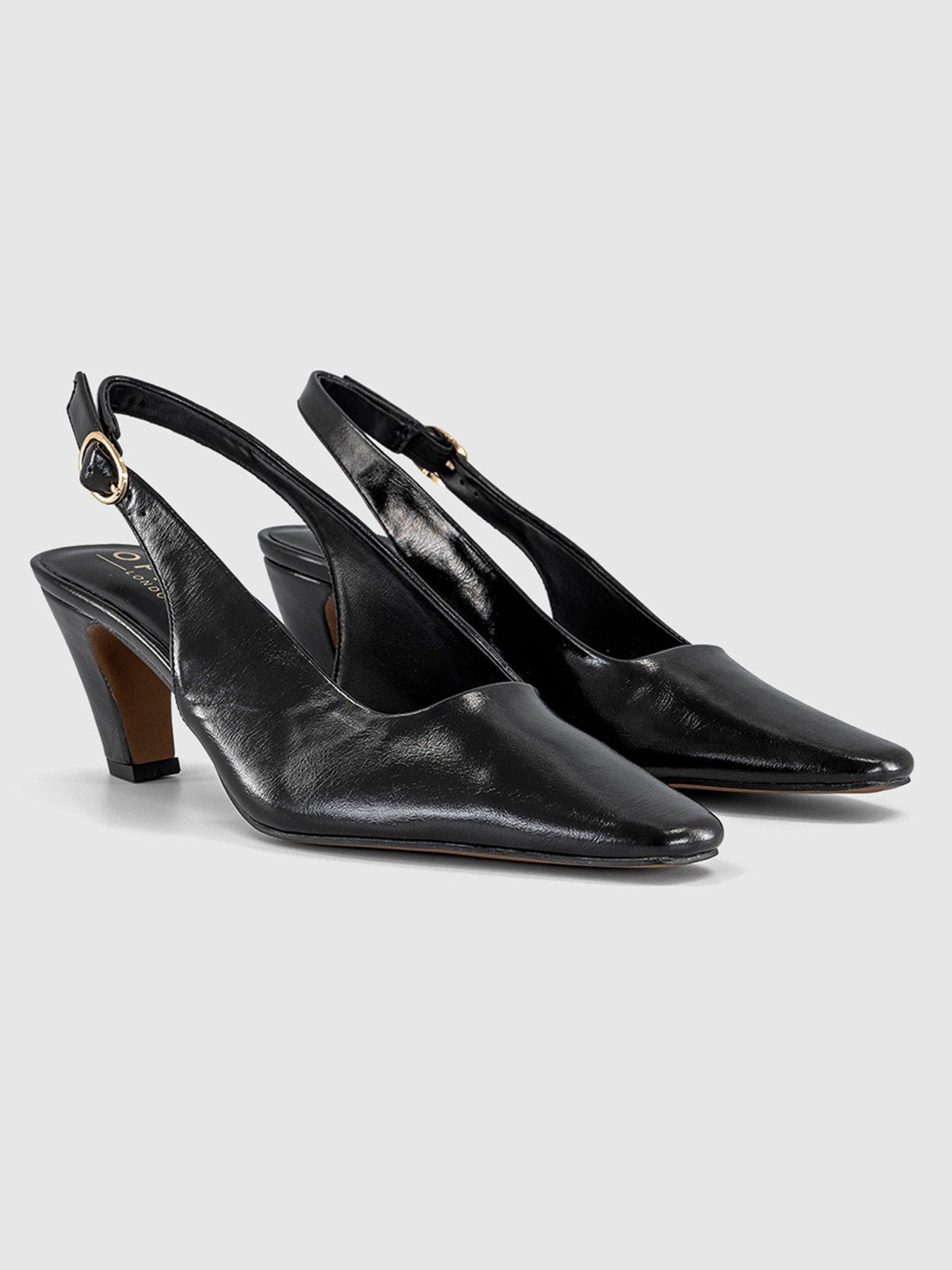Image 4 of 5 of OFFICE Monaco - Chisel Toe Slingback Court Heel - Black