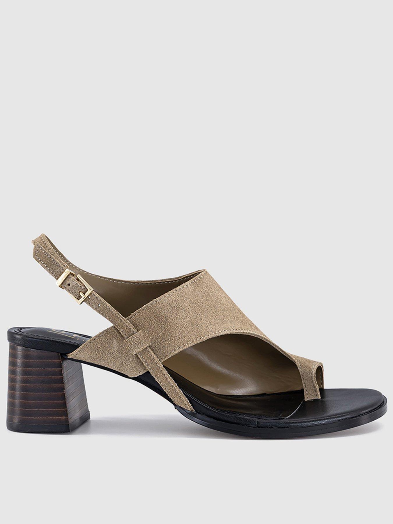Image 1 of 5 of OFFICE Montreal - Toe Post Stacked Heel Sandal - Taupe