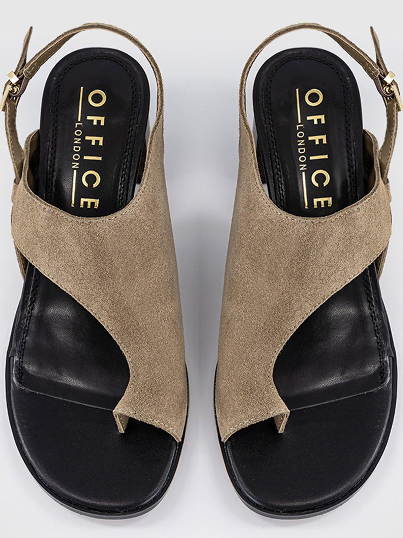 Image 3 of 5 of OFFICE Montreal - Toe Post Stacked Heel Sandal - Taupe
