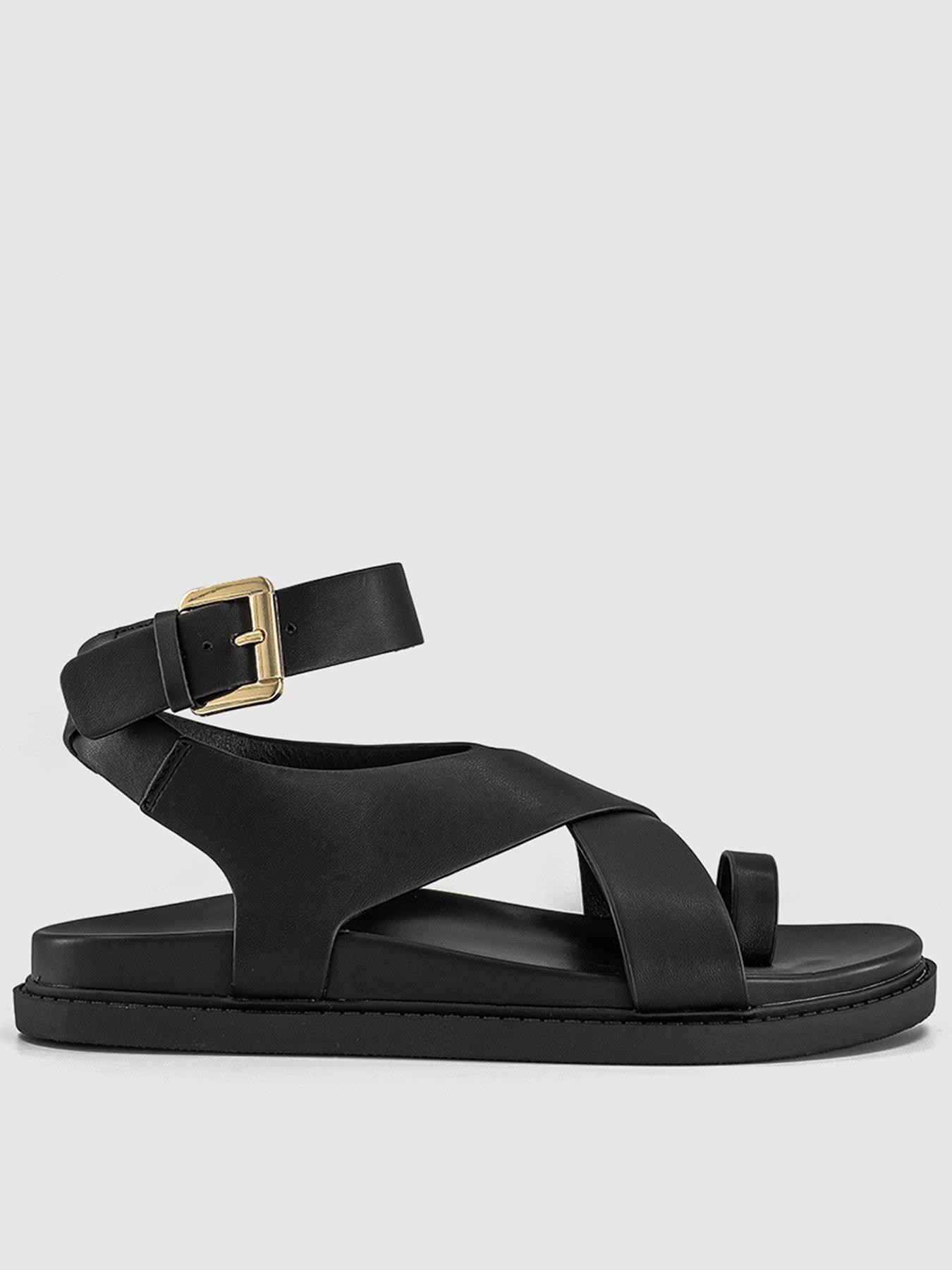 office-simone-toe-loop-ankle-strap-footbed-sandal-blackfront