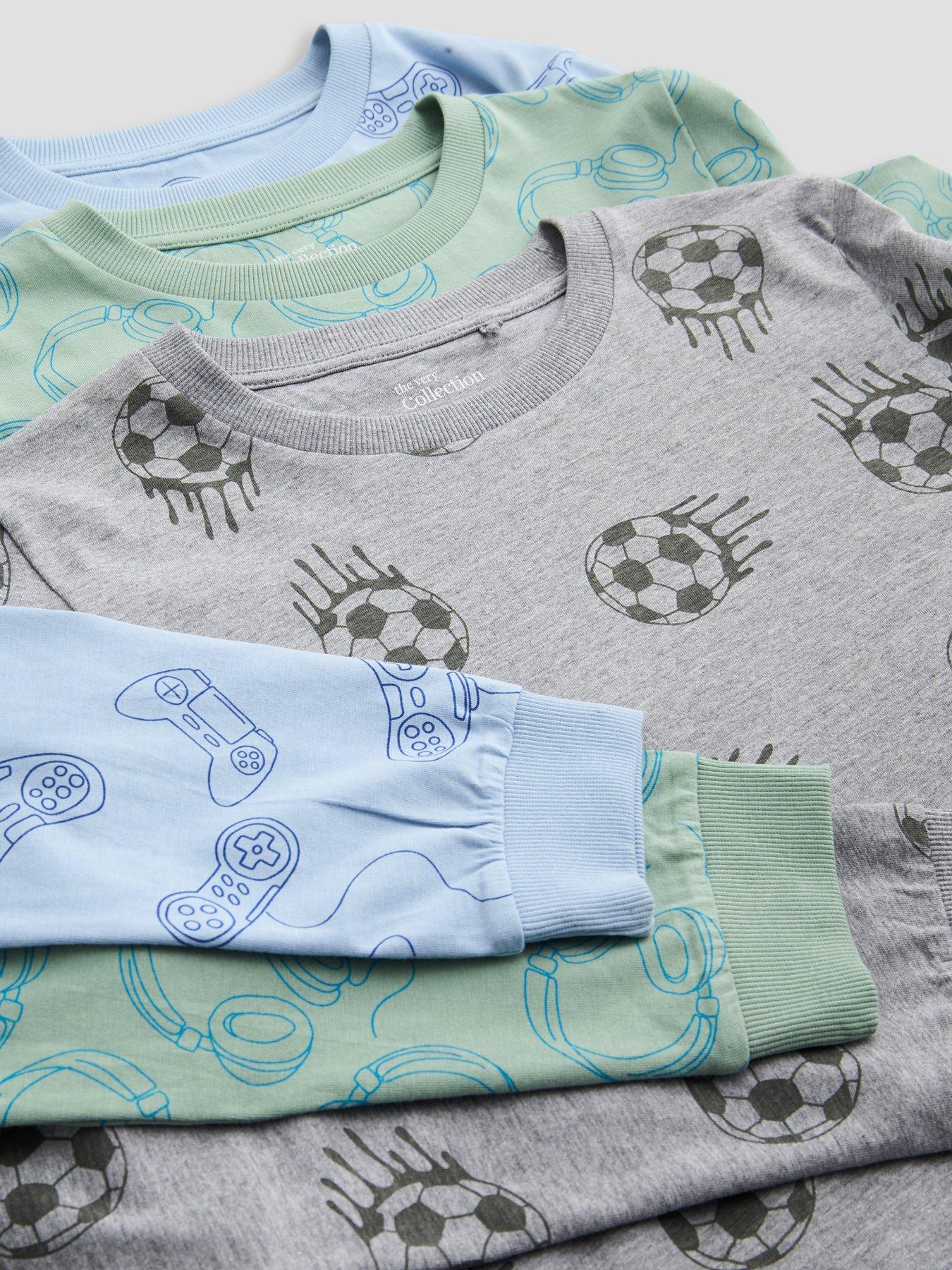 Image 4 of 6 of The Very Collection 3 Pack Multi Gamer Football Basic Pjs (3-16 years)