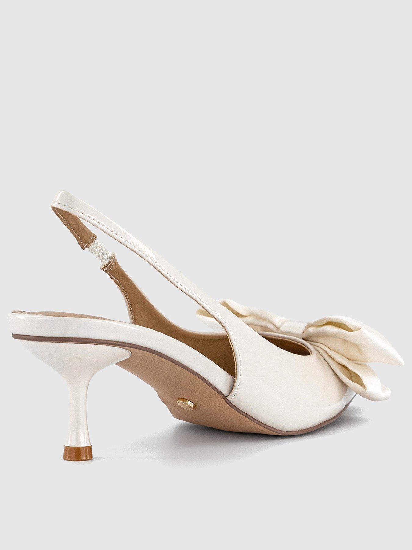 Image 2 of 4 of OFFICE Mariella - Bow Slingback Court Heel - Off White