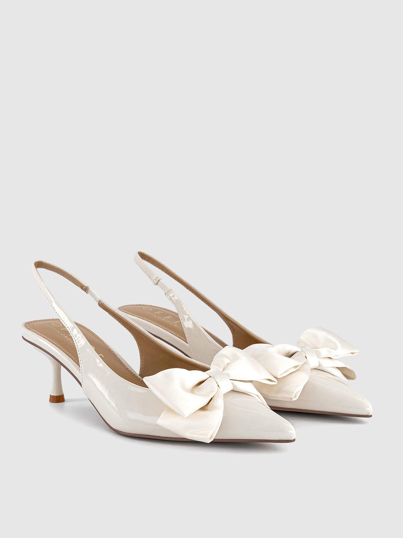 Image 3 of 4 of OFFICE Mariella - Bow Slingback Court Heel - Off White