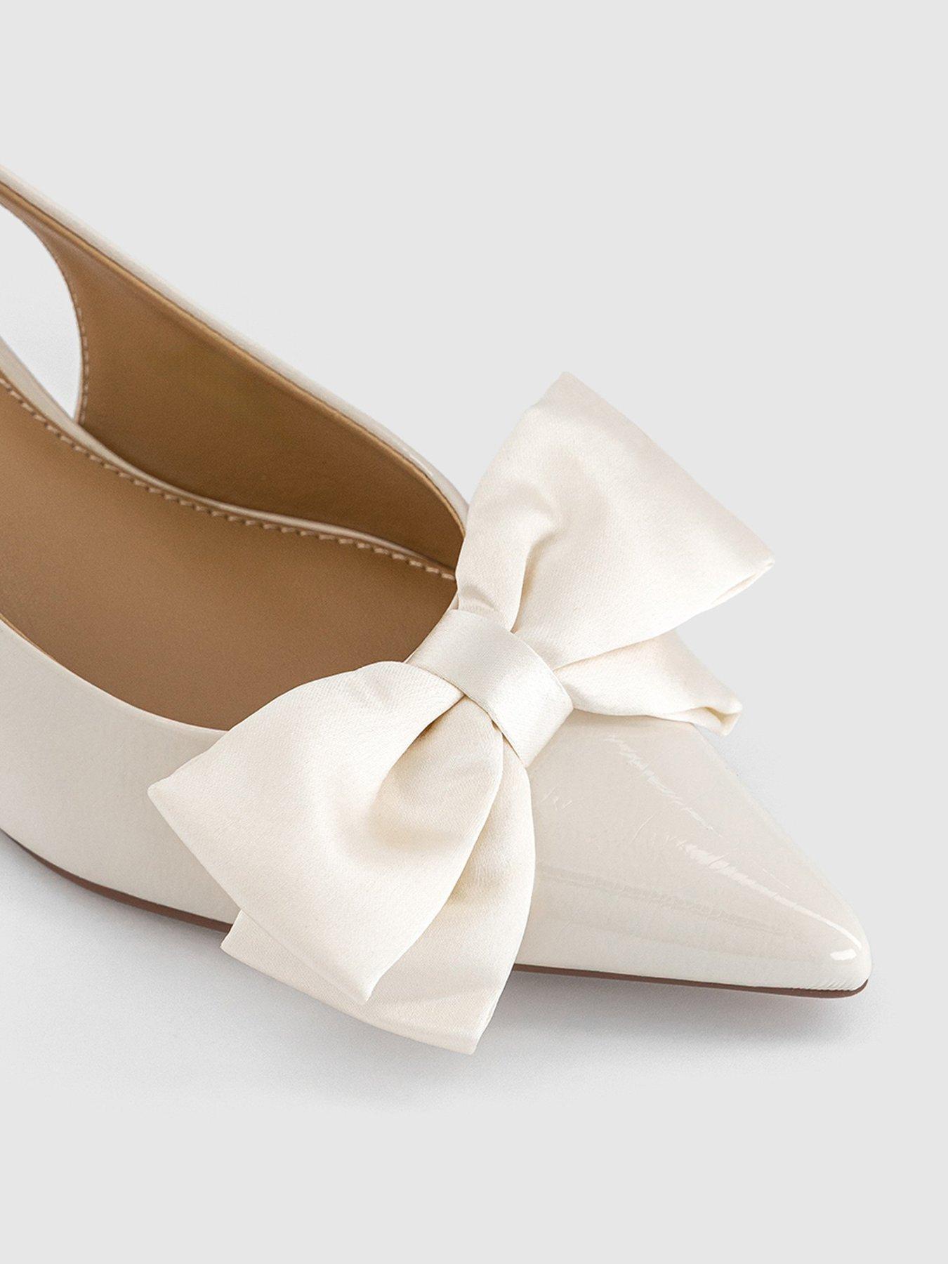 Image 4 of 4 of OFFICE Mariella - Bow Slingback Court Heel - Off White