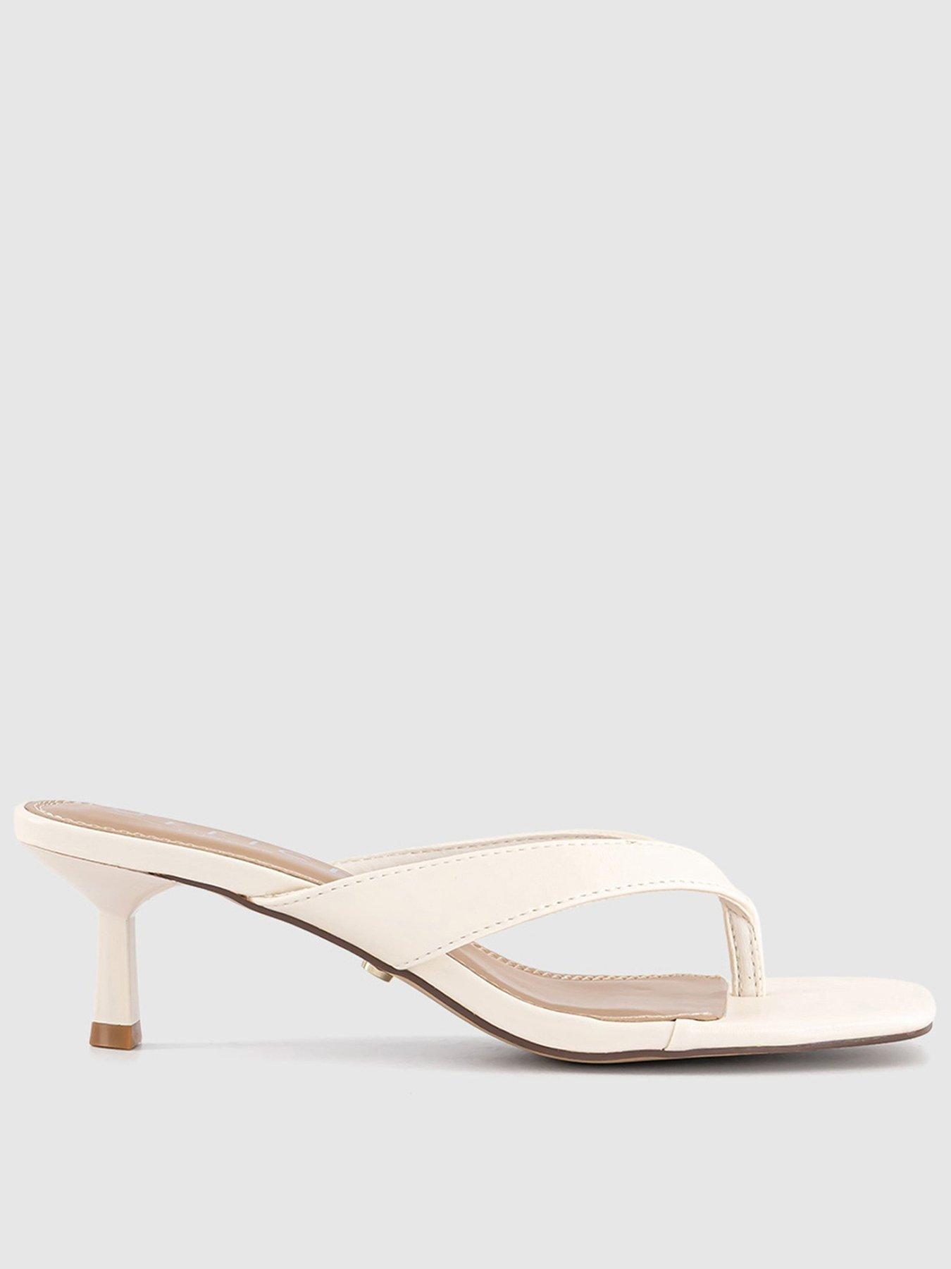 Image 1 of 4 of OFFICE Mila - Toe Post Heeled Sandal - White