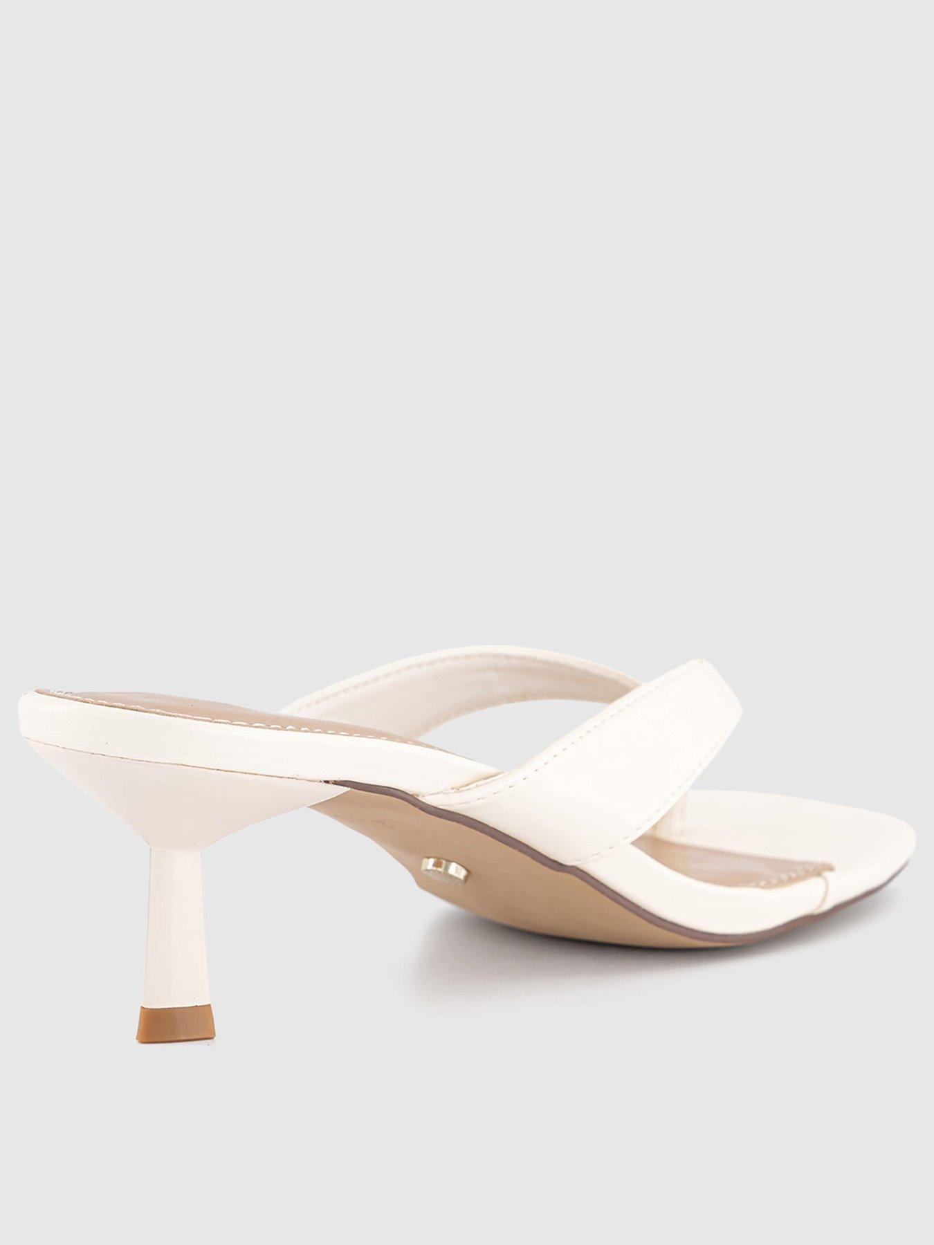 Image 2 of 4 of OFFICE Mila - Toe Post Heeled Sandal - White