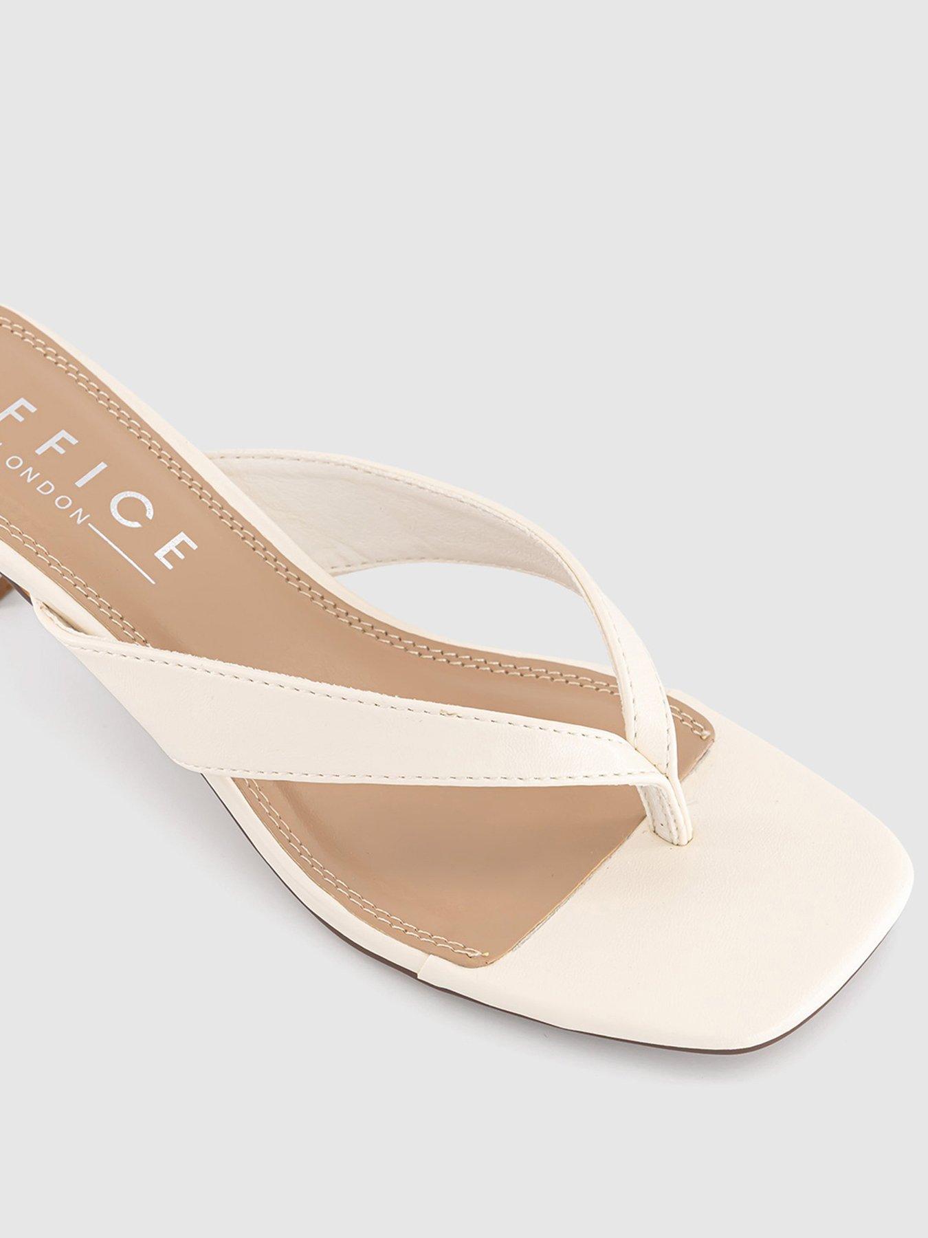 Image 3 of 4 of OFFICE Mila - Toe Post Heeled Sandal - White