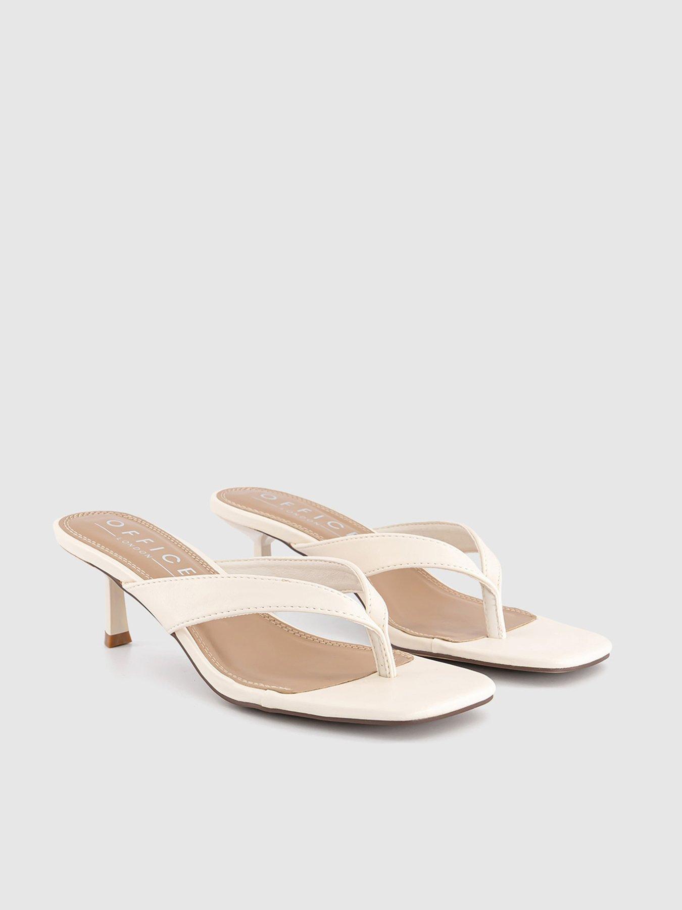 Image 4 of 4 of OFFICE Mila - Toe Post Heeled Sandal - White