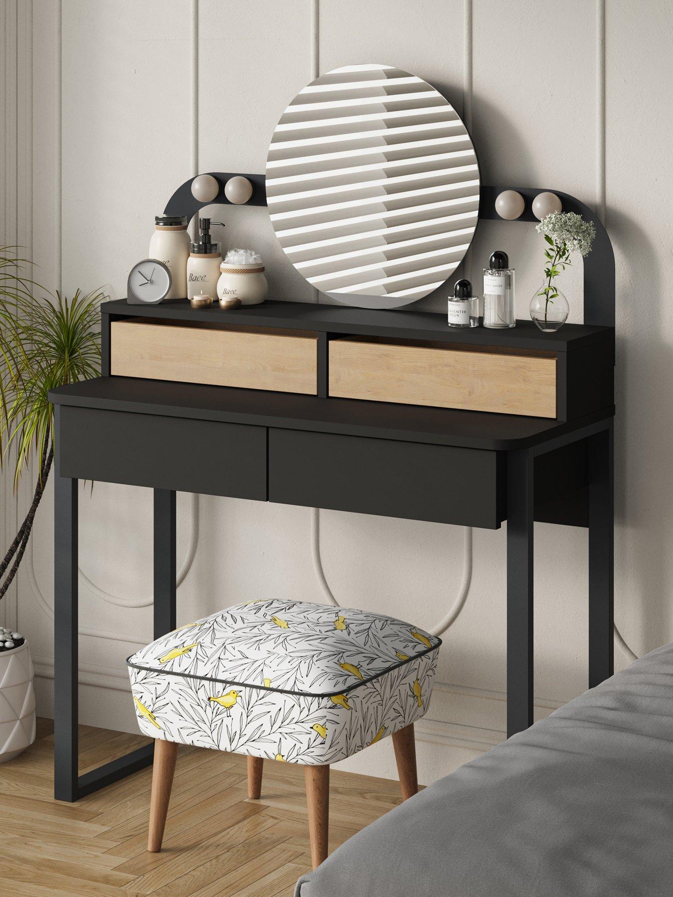 Image 1 of 7 of Decortie Lora Dressing Table - Black / Oak