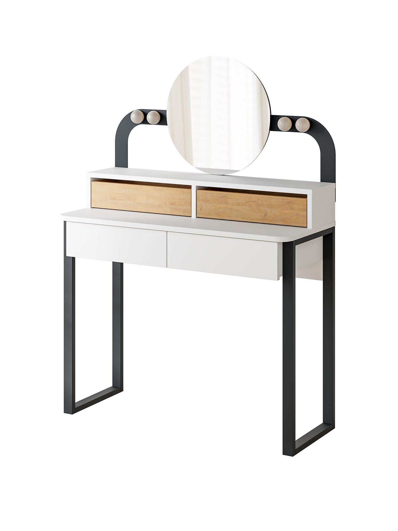 Image 2 of 6 of Decortie Lora Dressing Table - White / Oak