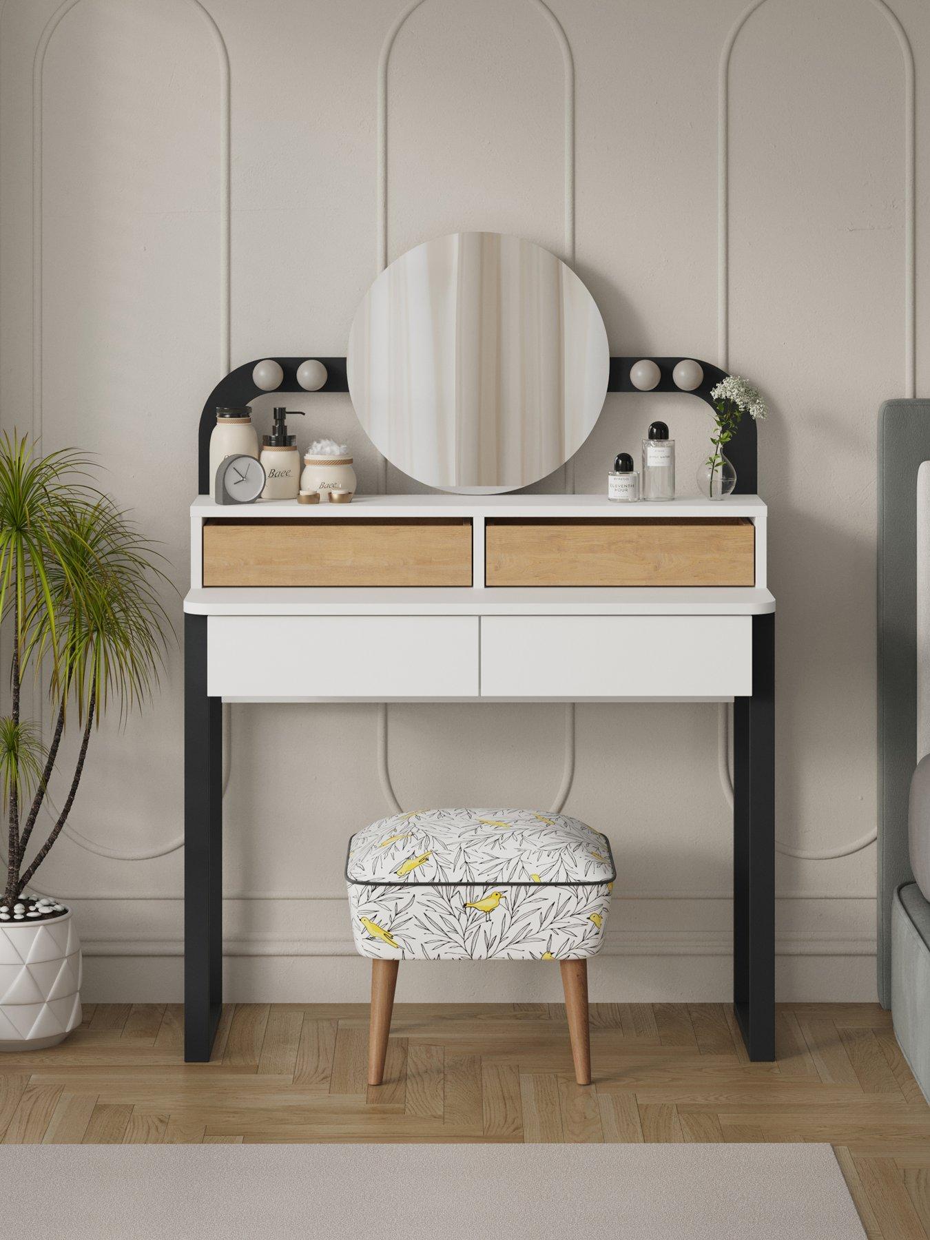 Image 3 of 6 of Decortie Lora Dressing Table - White / Oak