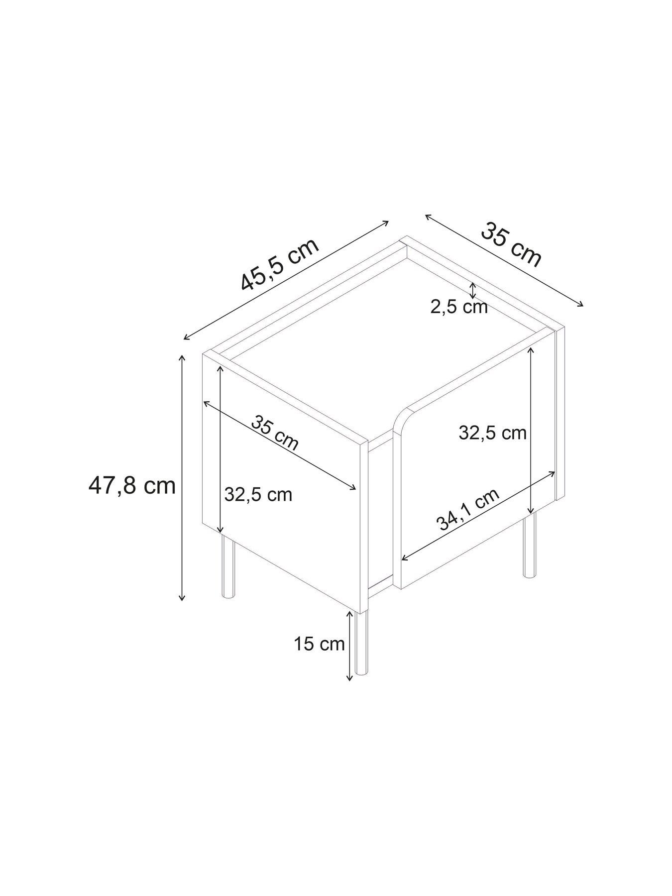 Image 6 of 7 of Decortie Norm Bedside Table - Sandstone