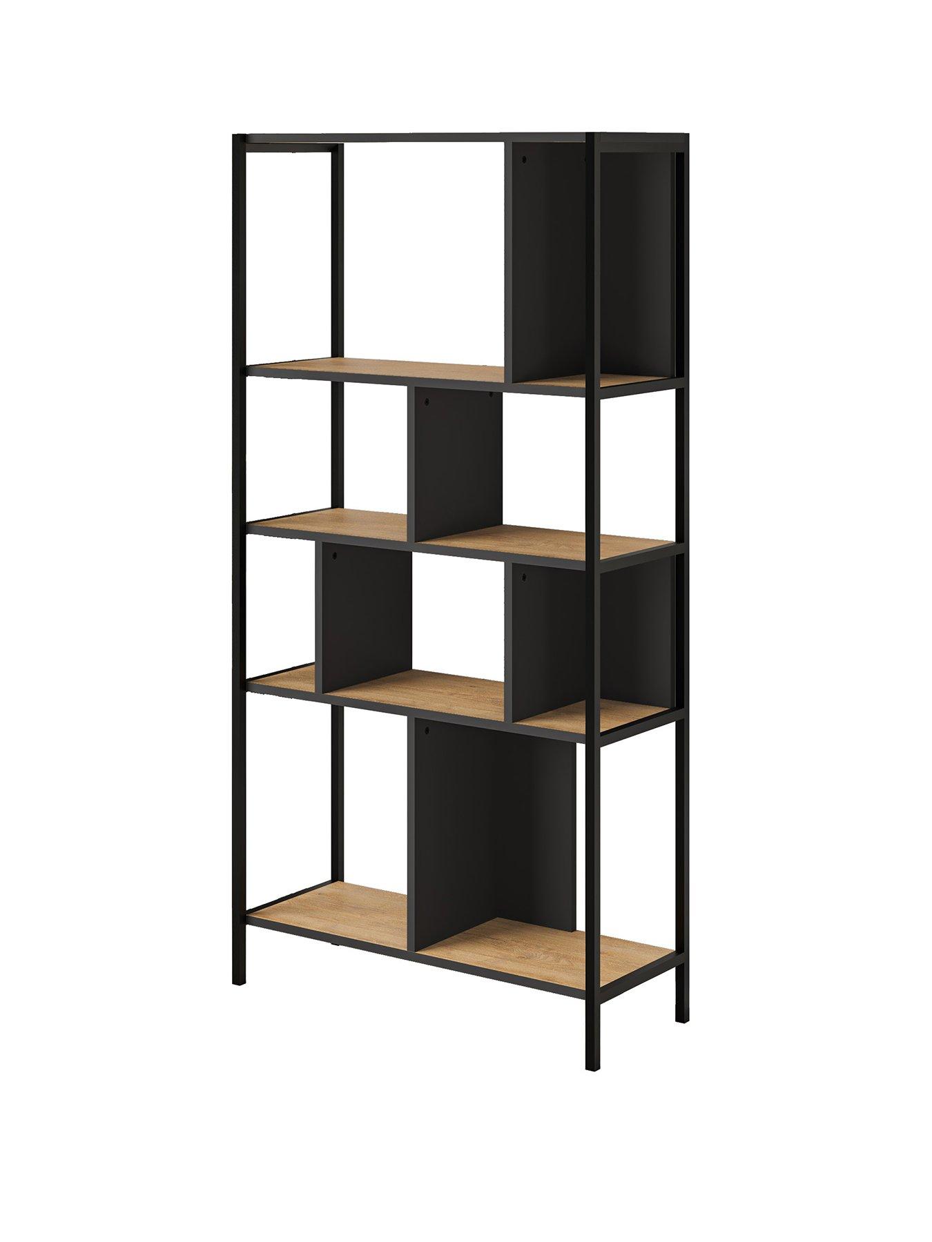 decortie-midi-bookcase-oak-blackstillFront