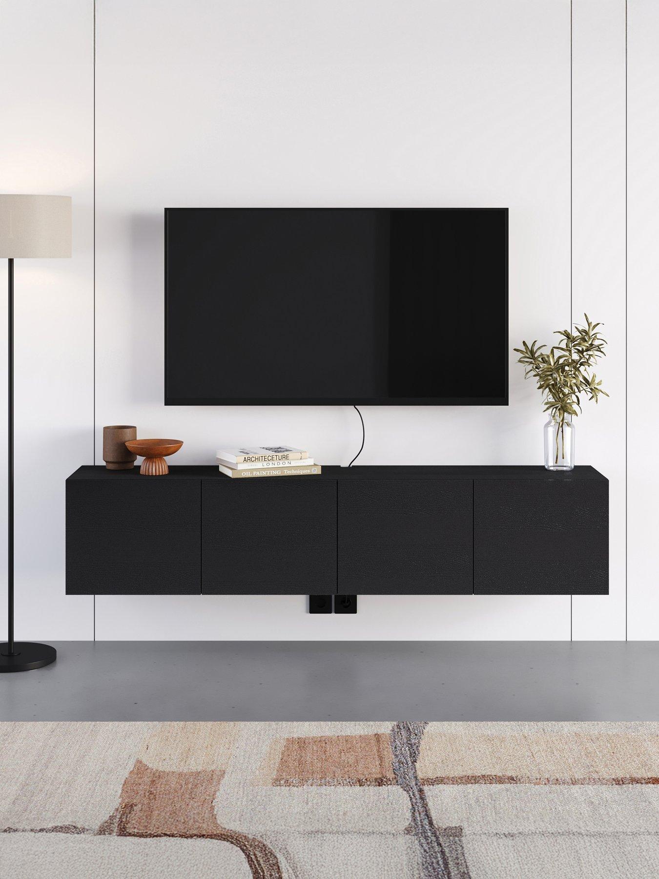 Decortie Combe Wall Mounted Tv Cabinet - Deep Oud
