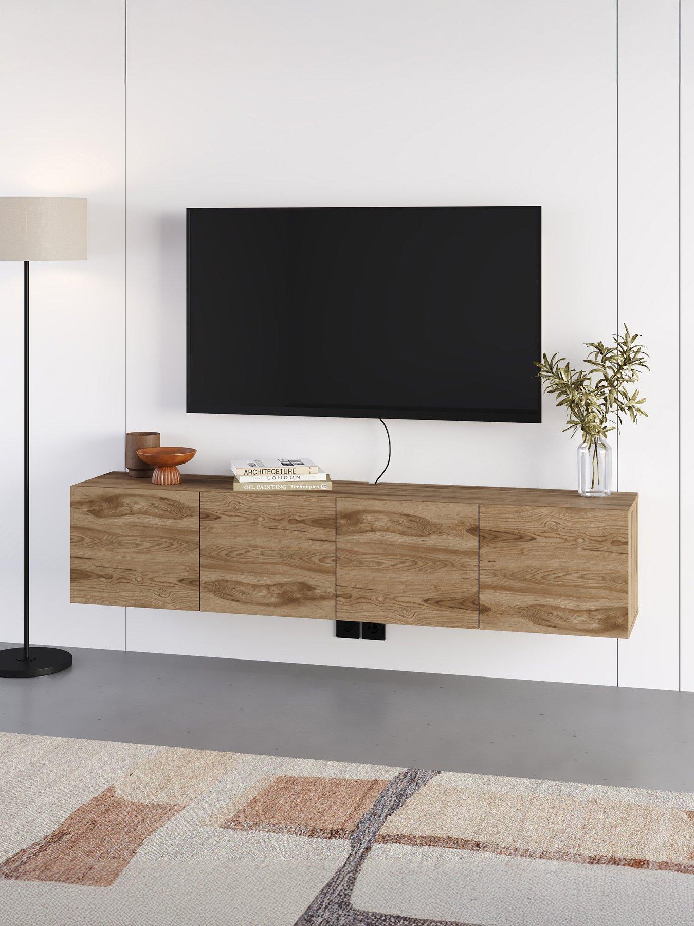 Decortie Combe Wall Mounted Tv Cabinet - Deep Oud