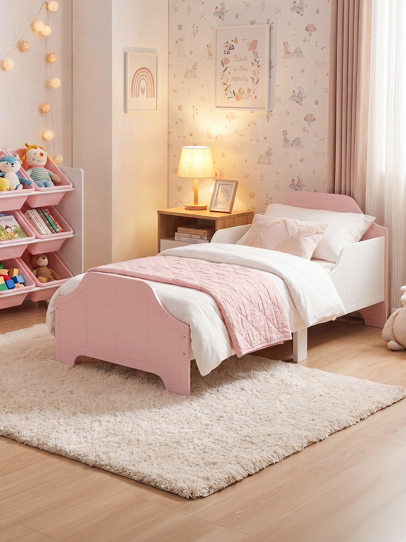 Liberty House Two Tone Toddler Bed - White  &  Pink