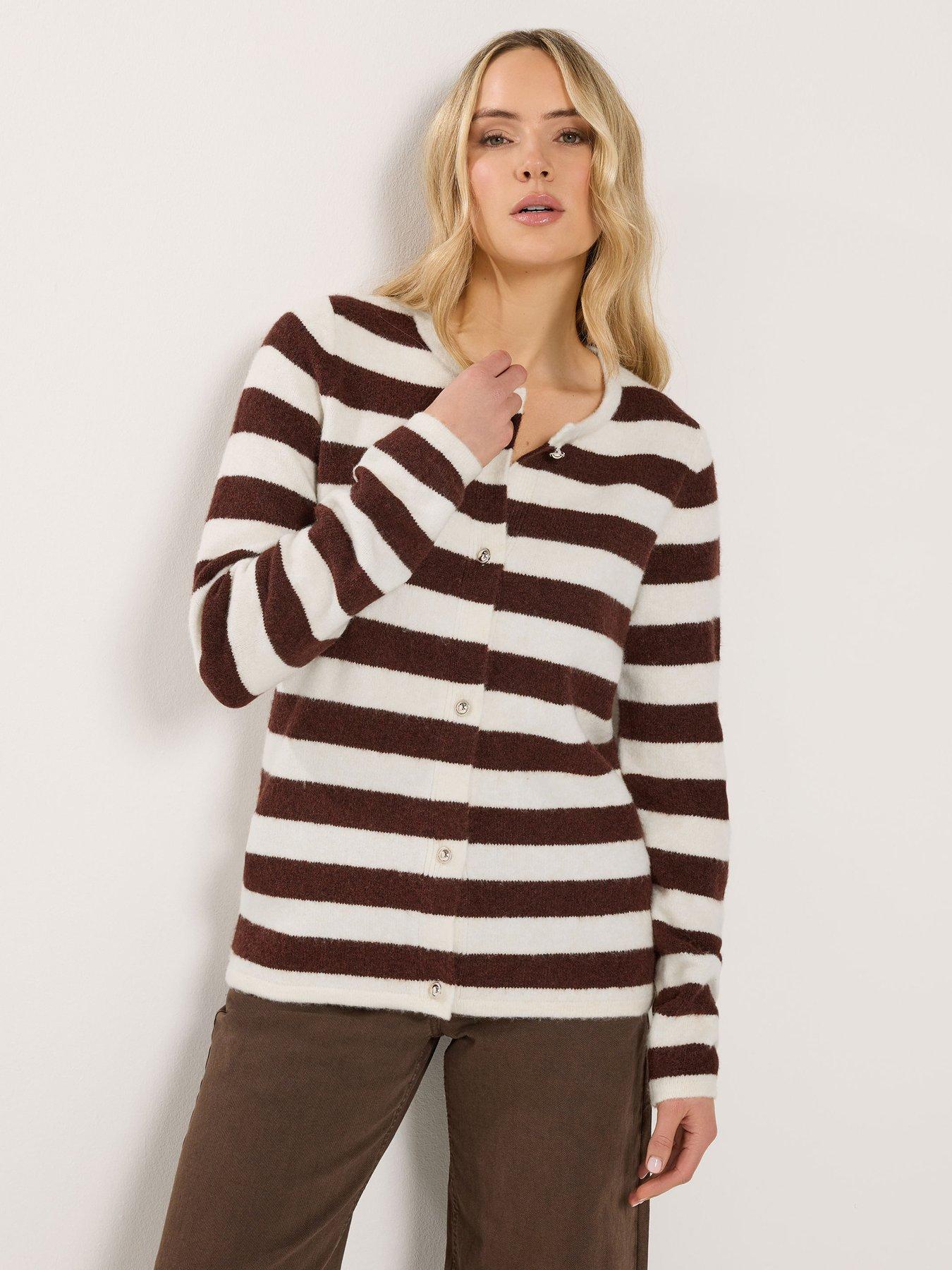 long-tall-sally-stripe-knitted-cardigan-brownfront