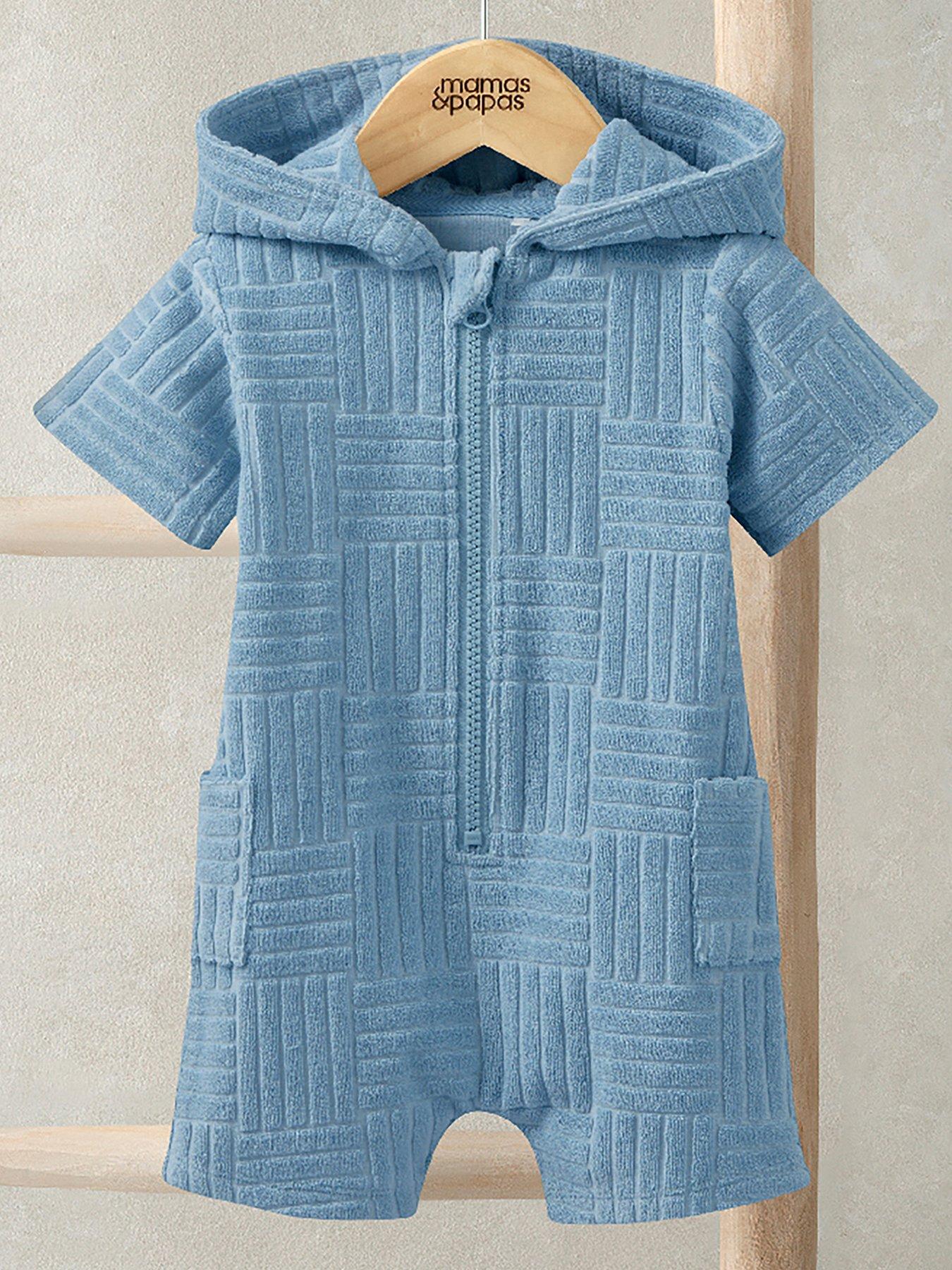 mamas-papas-baby-boys-textured-towelling-zip-romper-blue