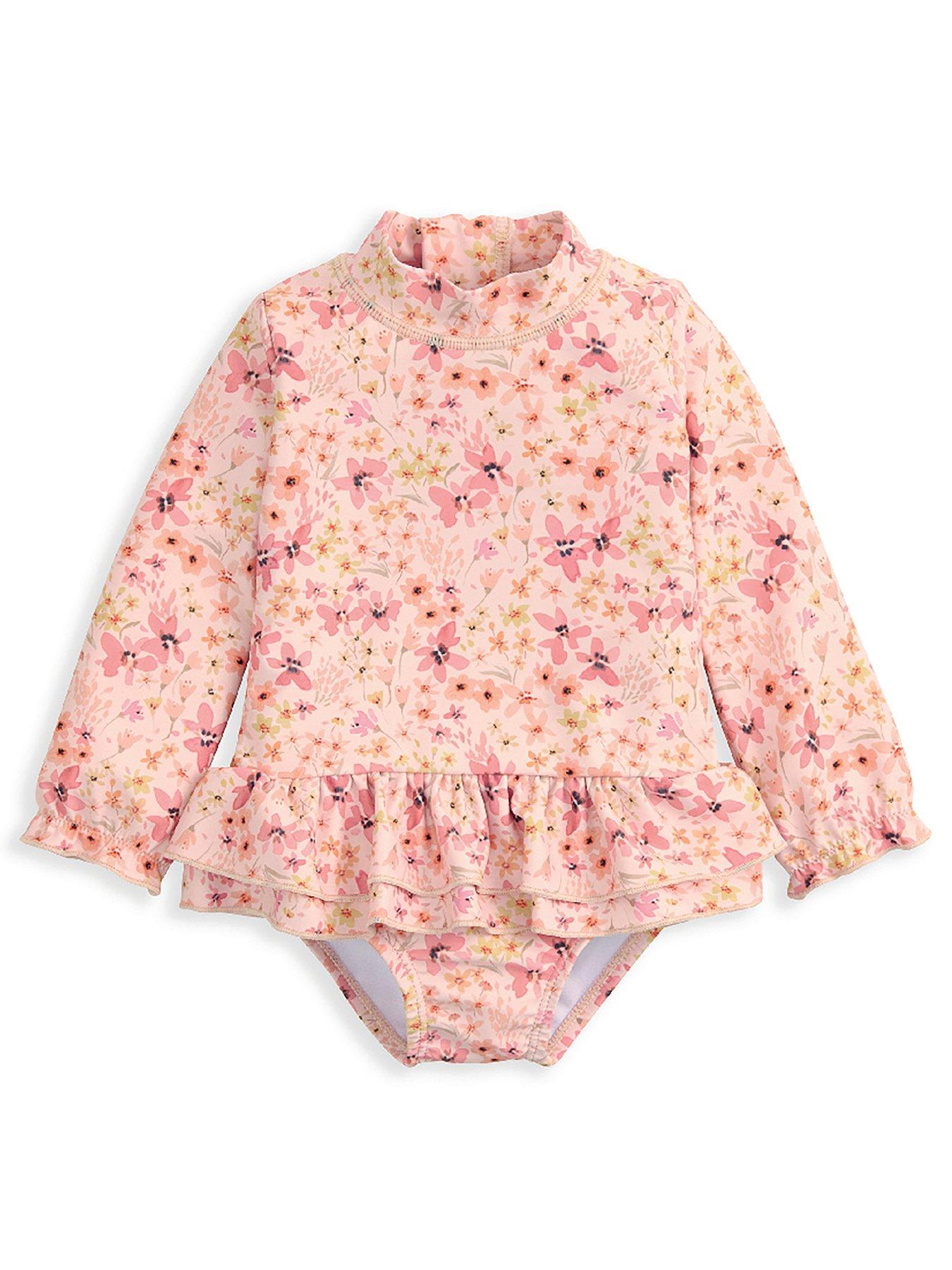 Image 2 of 2 of Mamas & Papas Baby Girls Floral Swimsuit - Pink