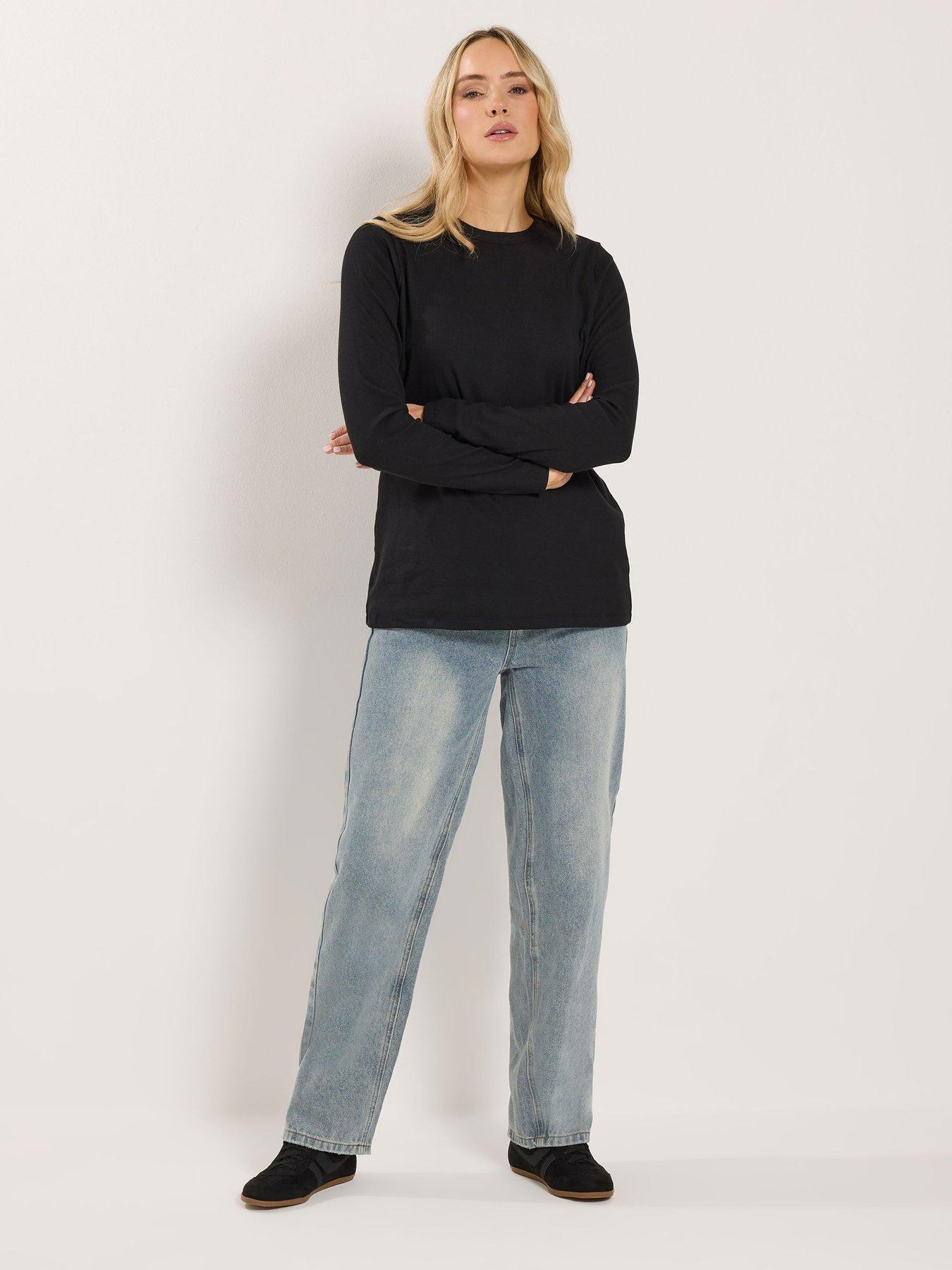 Image 3 of 6 of Long Tall Sally 2 Pack Long And Short Sleeve T-Shirt - Black