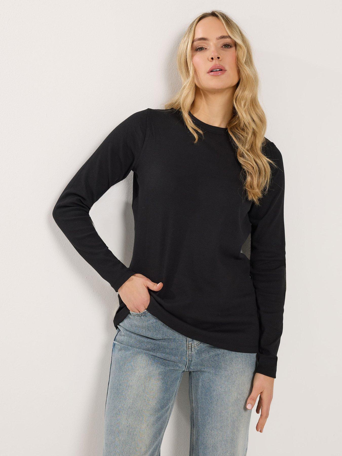 Image 4 of 6 of Long Tall Sally 2 Pack Long And Short Sleeve T-Shirt - Black