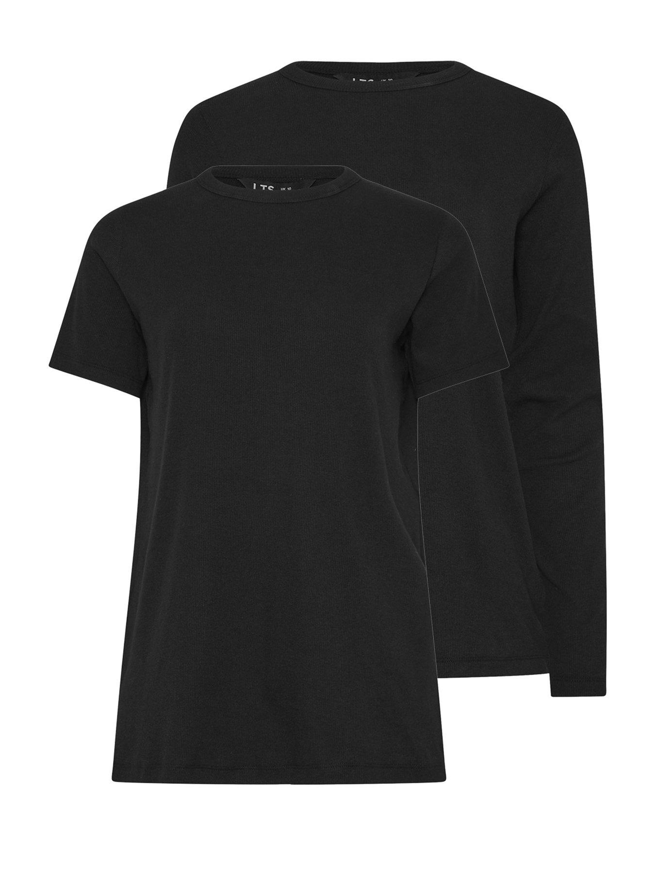 Image 6 of 6 of Long Tall Sally 2 Pack Long And Short Sleeve T-Shirt - Black