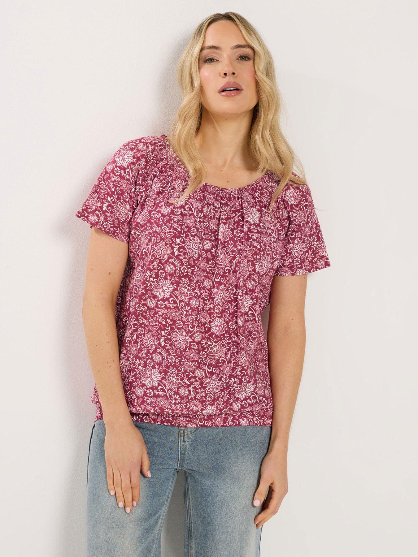 Image 1 of 5 of Long Tall Sally Bubble Hem T-Shirt - Red