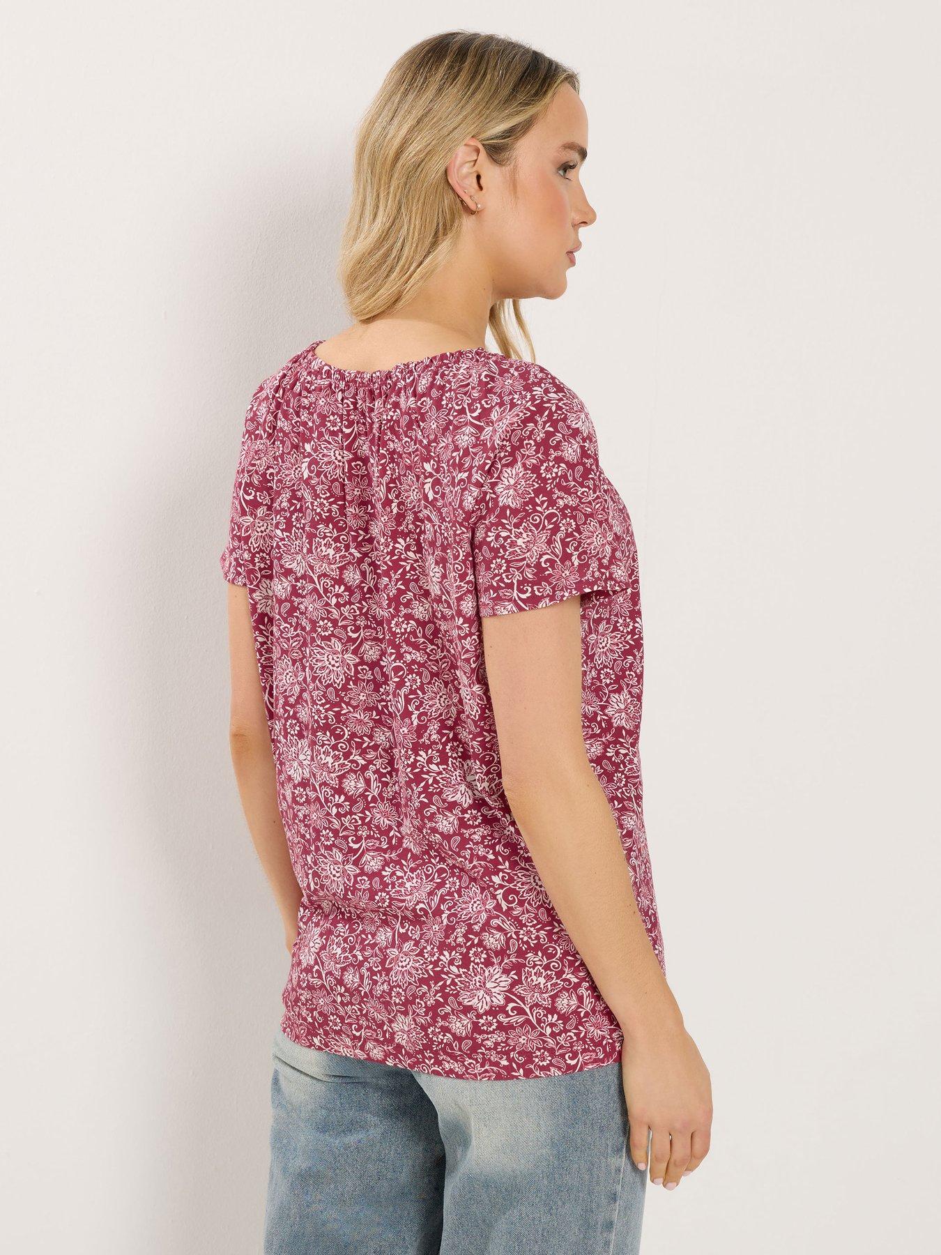 Image 2 of 5 of Long Tall Sally Bubble Hem T-Shirt - Red