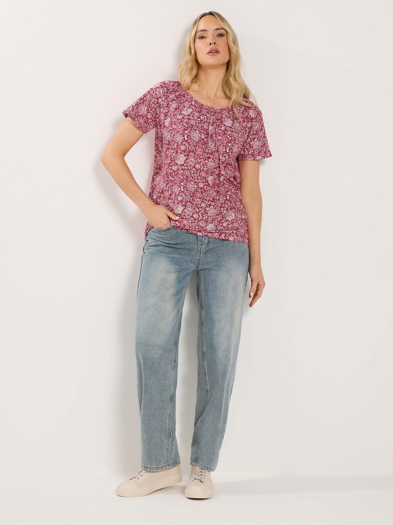 Image 3 of 5 of Long Tall Sally Bubble Hem T-Shirt - Red