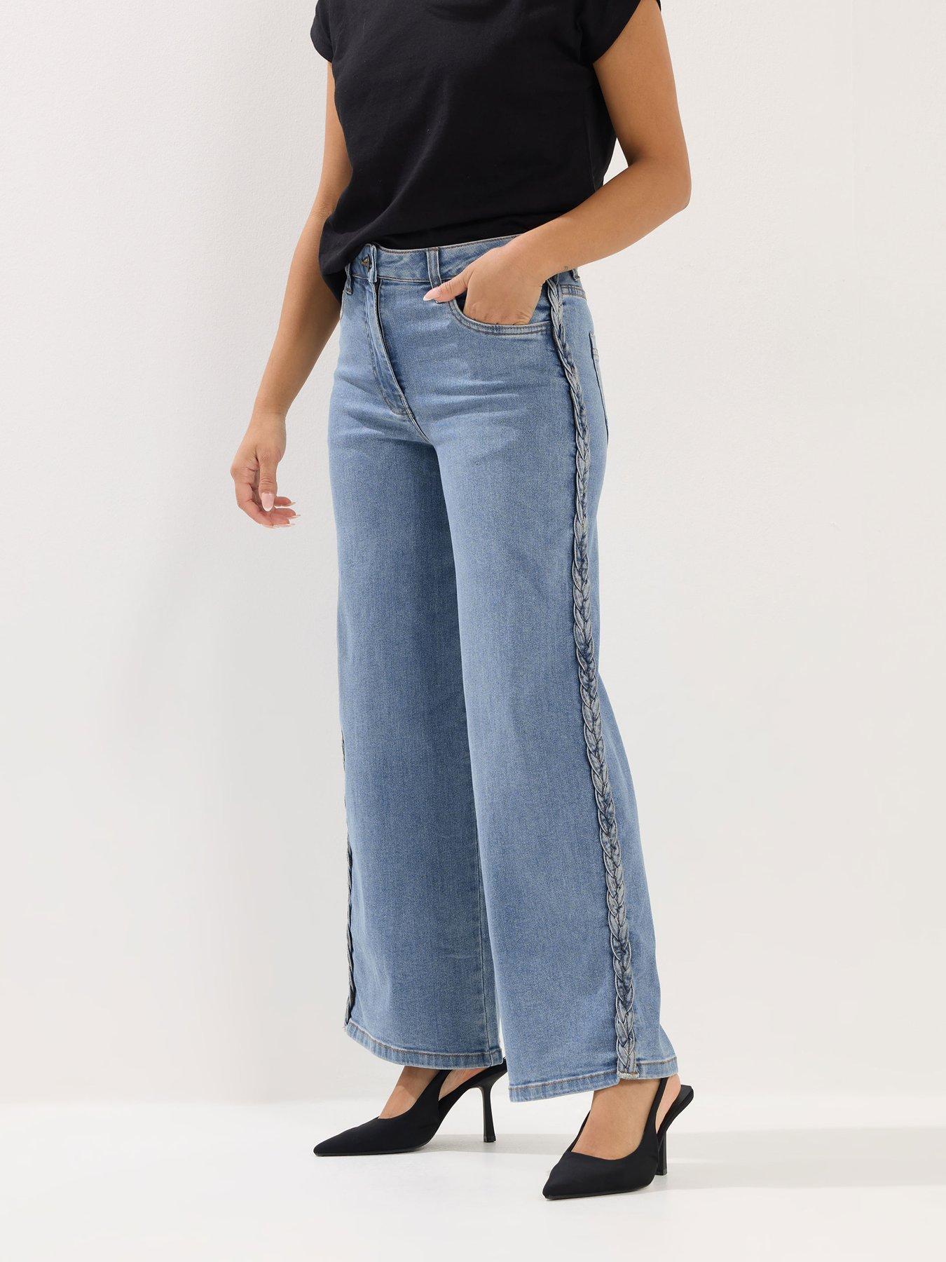 pixiegirl-petite-plait-side-wide-leg-stretch-jeanfront