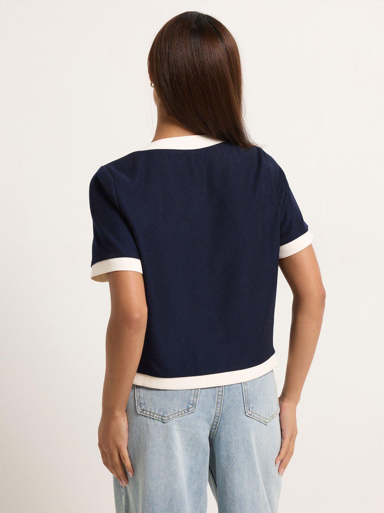 pixiegirl-petite-button-contrast-trim-short-sleeve-blousestillFront