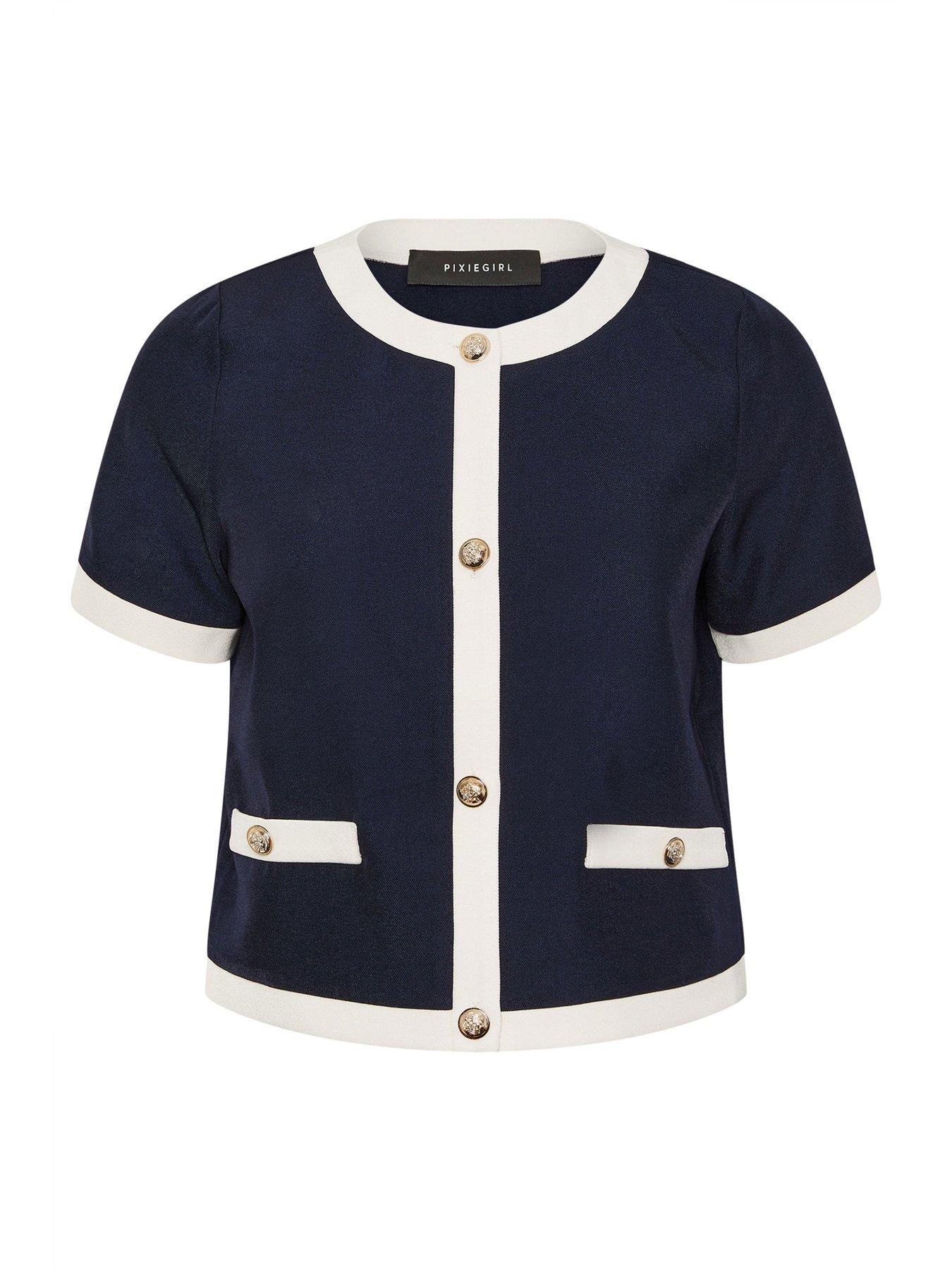 pixiegirl-petite-button-contrast-trim-short-sleeve-blousedetail