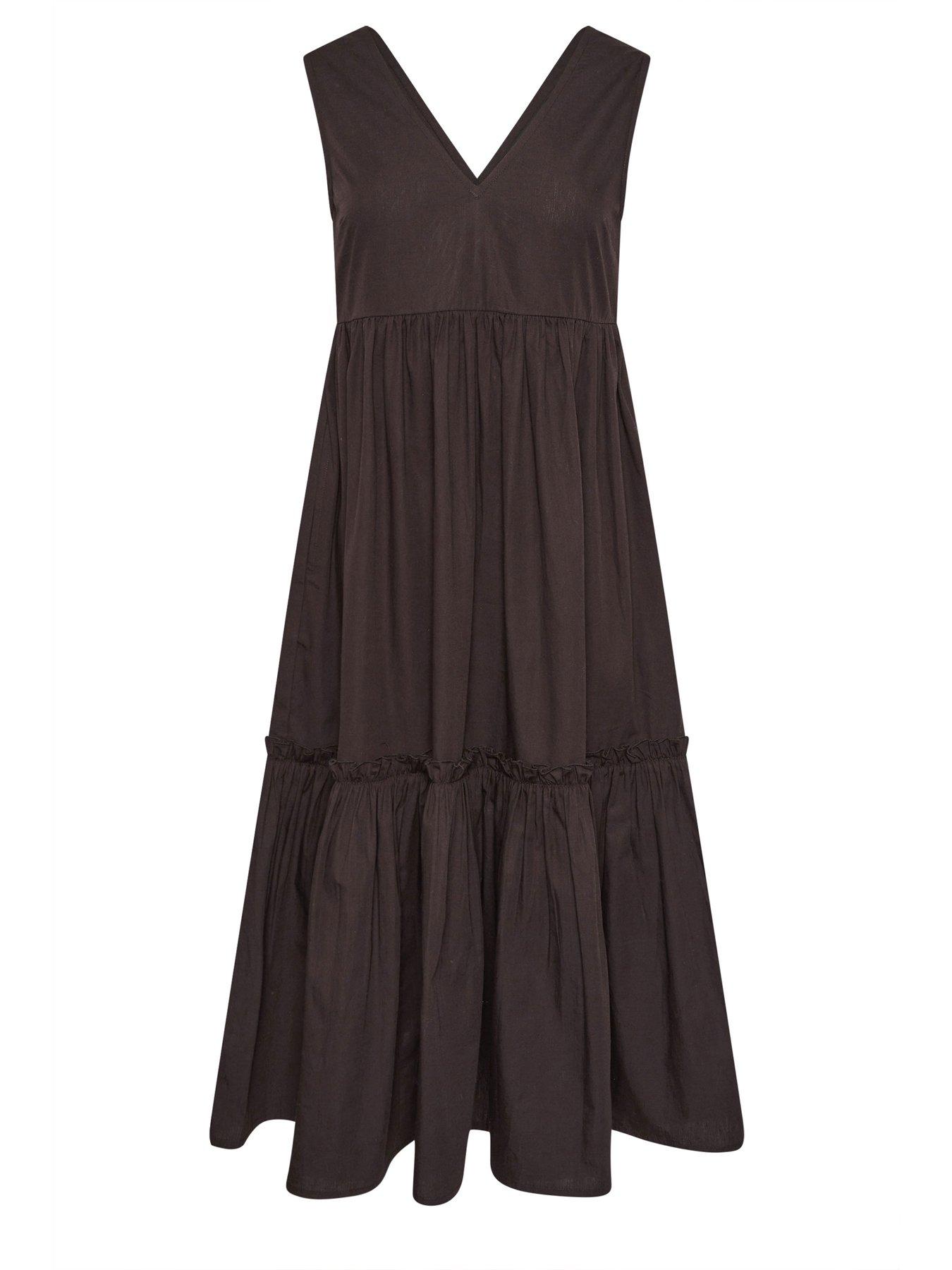 pixiegirl-petite-frill-tiered-midi-dress-browndetail