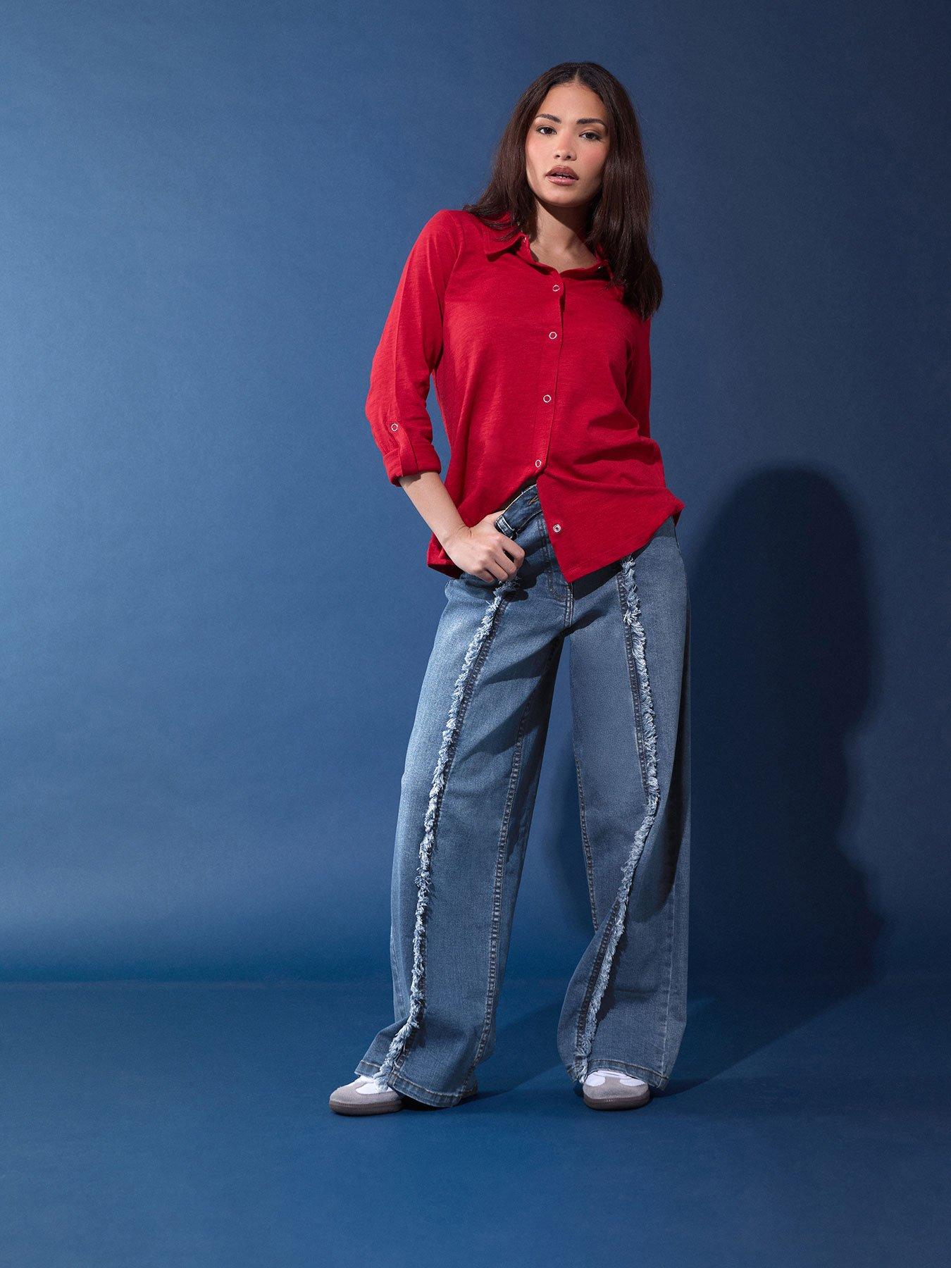 pixiegirl-petite-frayed-seam-wide-leg-stretch-jeanfront