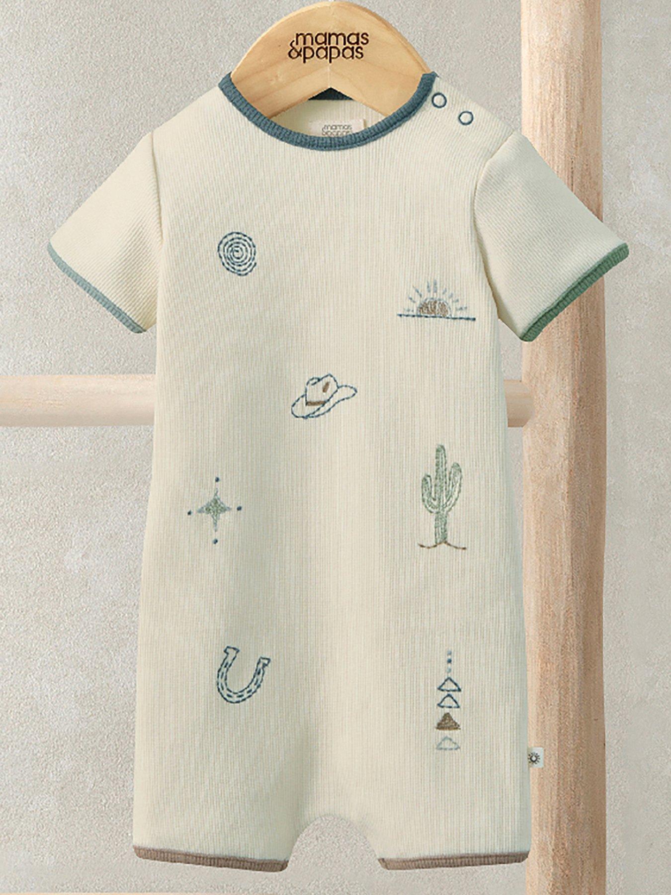mamas-papas-baby-boys-wild-west-colour-block-shortie-romper-cream