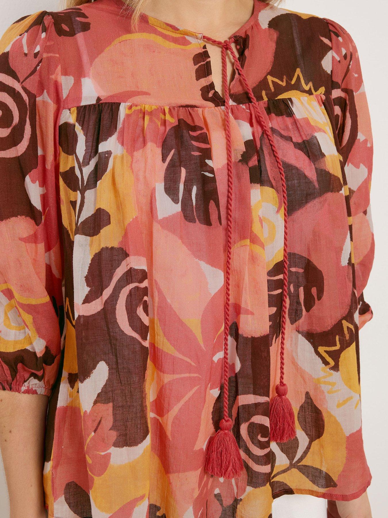 long-tall-sally-tie-necktassel-blouse-brownoutfit