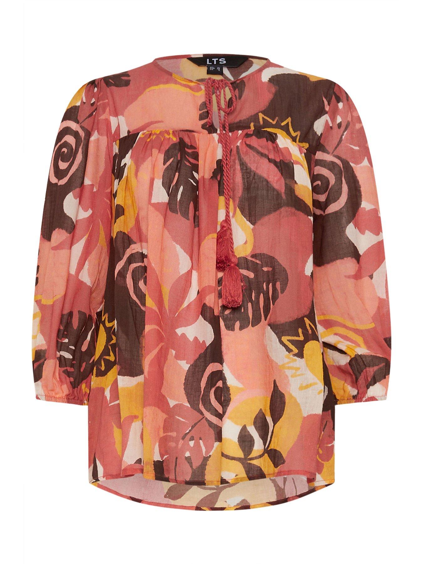 long-tall-sally-tie-necktassel-blouse-browndetail