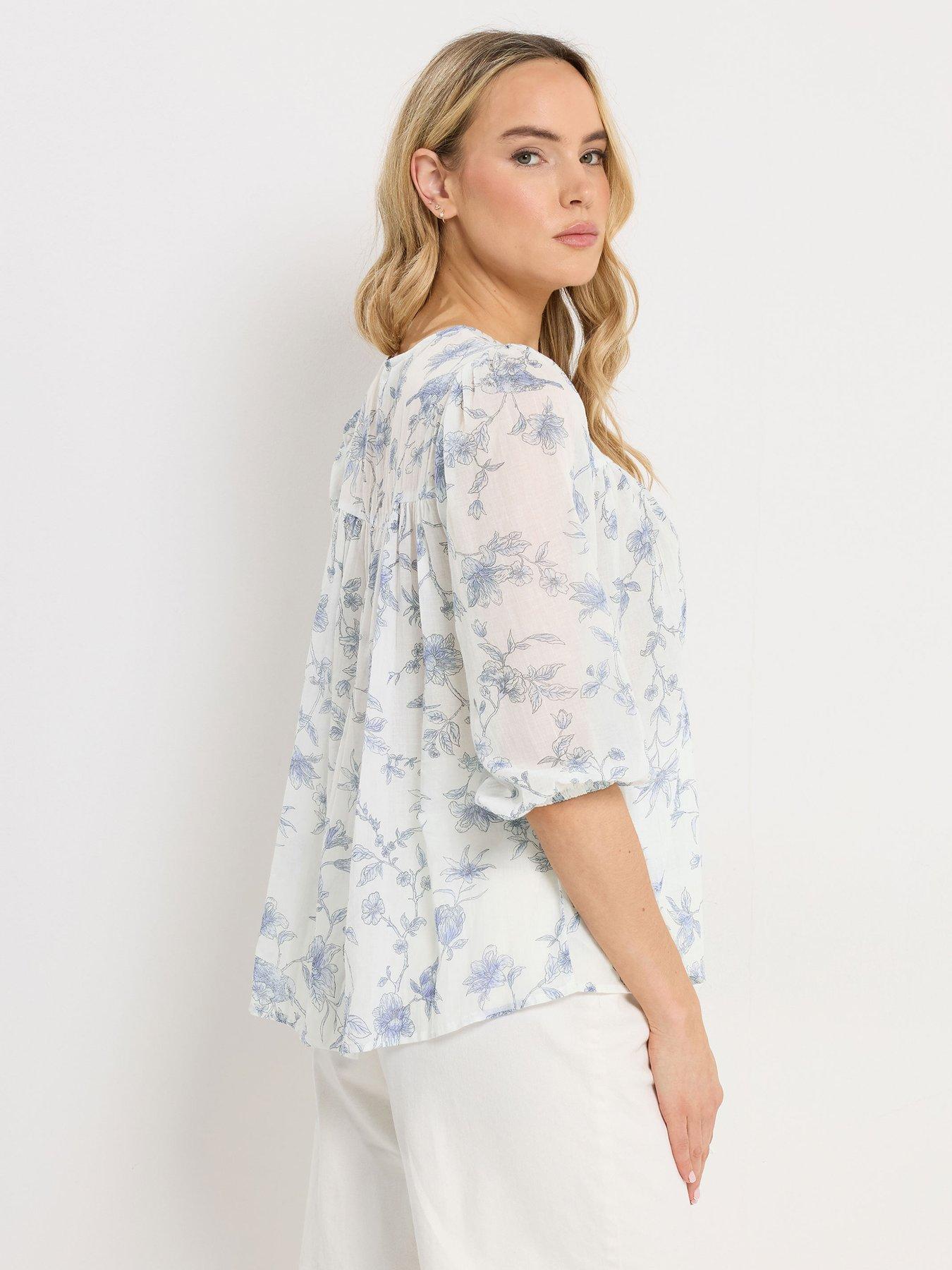long-tall-sally-floral-tassel-tie-blouse-bluestillFront