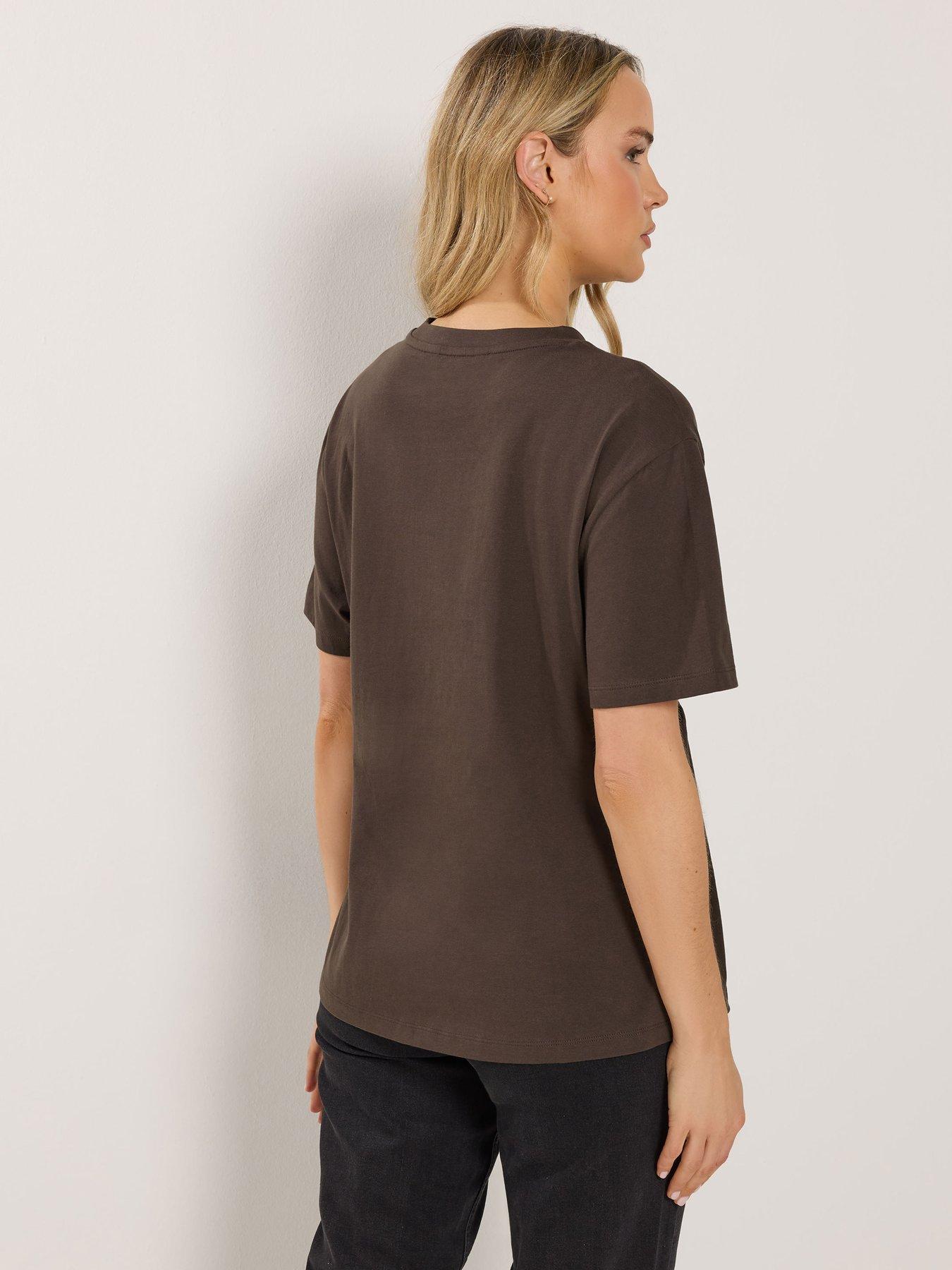 Image 2 of 5 of Long Tall Sally Twist Front T-Shirt - Brown
