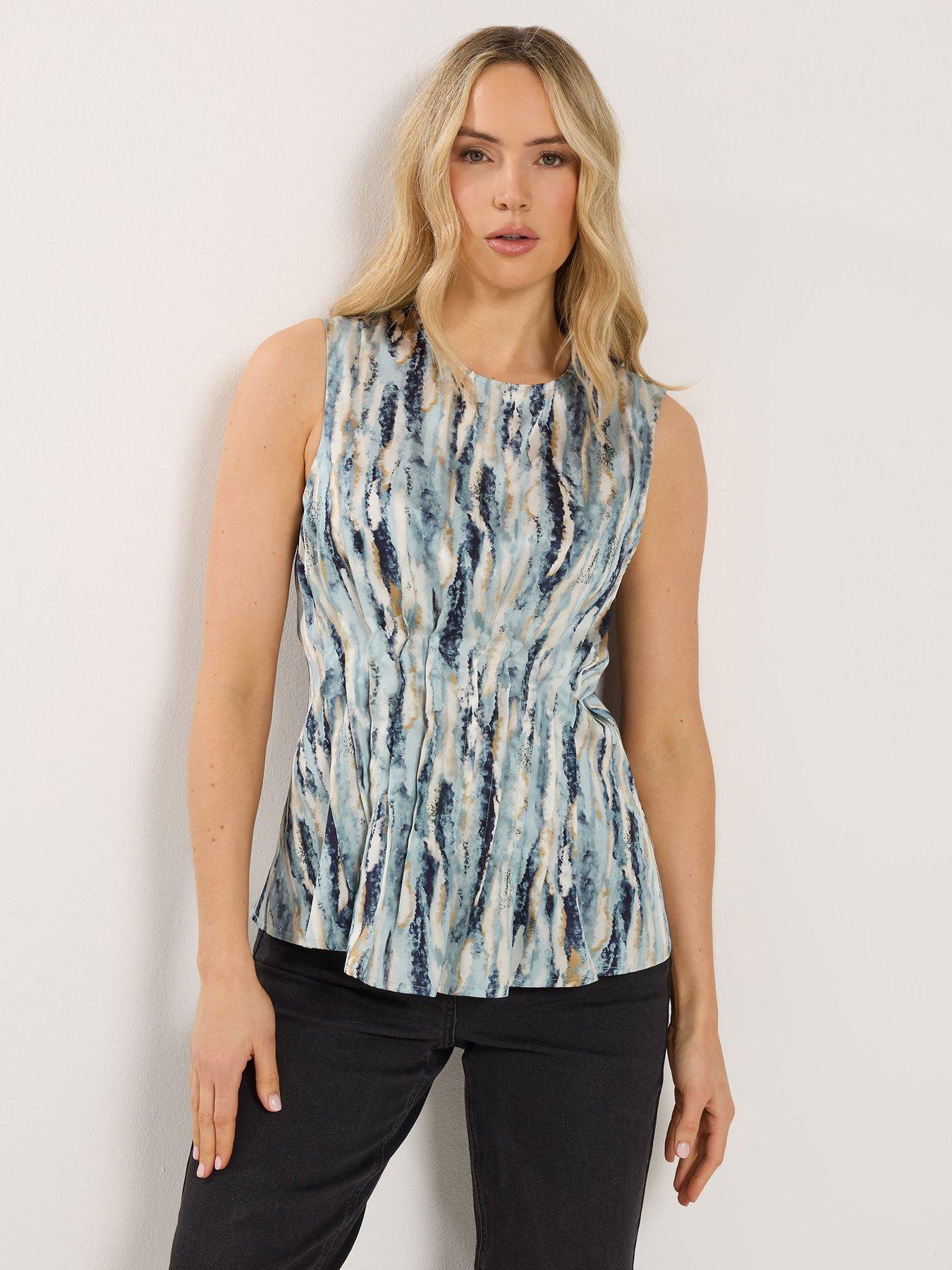 long-tall-sally-abstract-satin-pleated-vest-top-bluefront