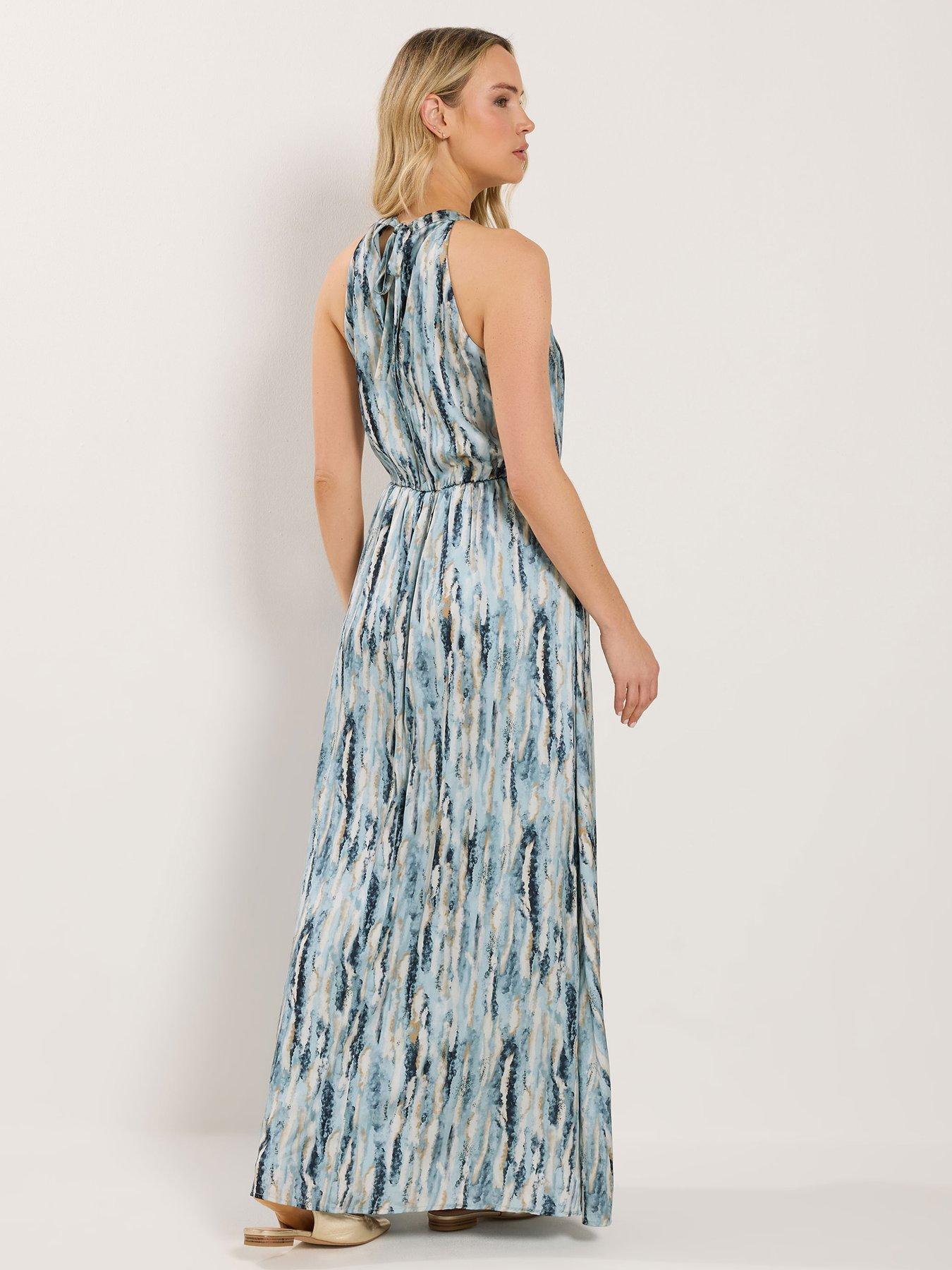 long-tall-sally-abstract-satin-halter-dress-bluestillFront