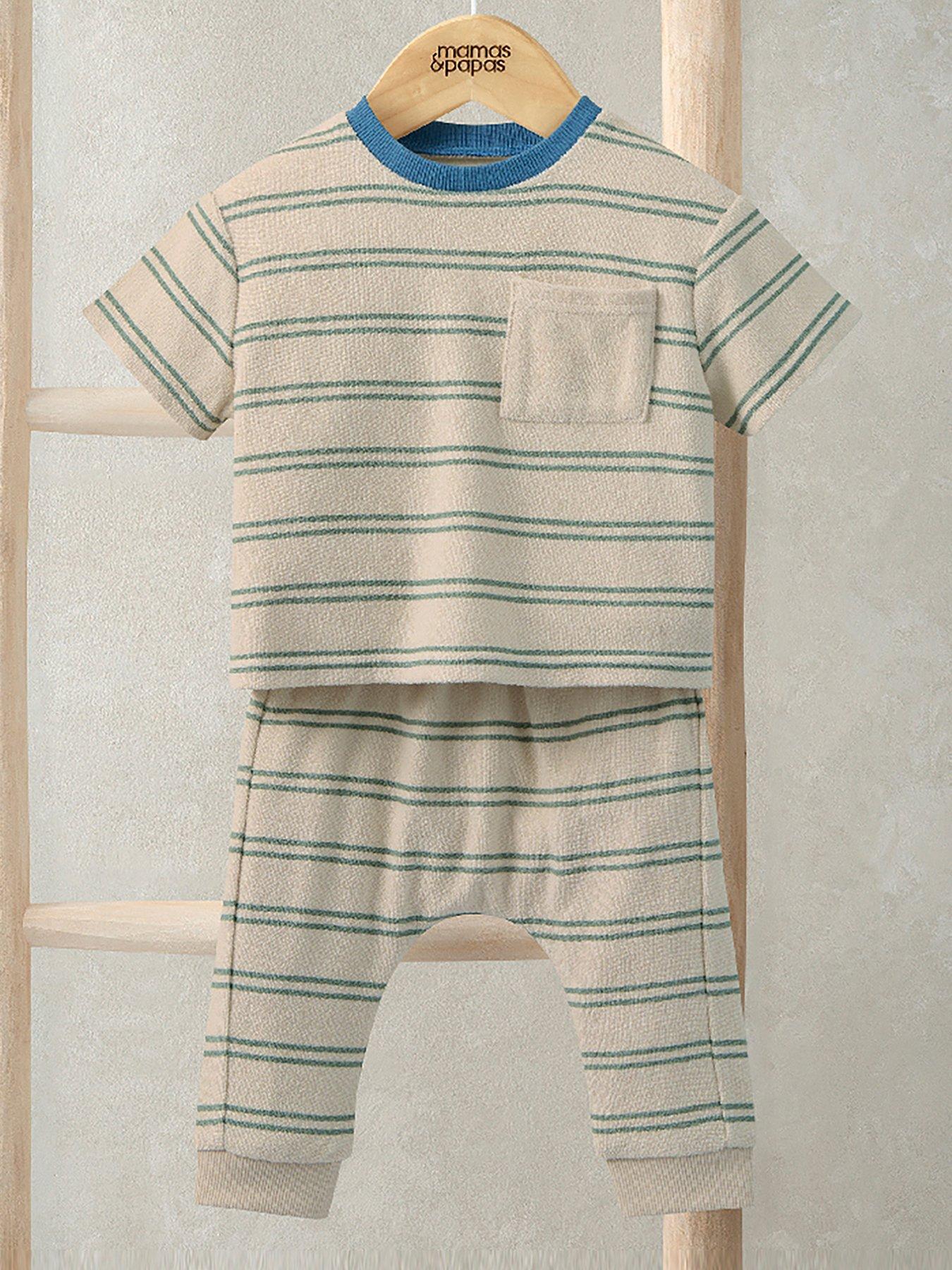 mamas-papas-baby-boys-2-piece-stripe-towelling-t-shirt-amp-joggers-set-multi