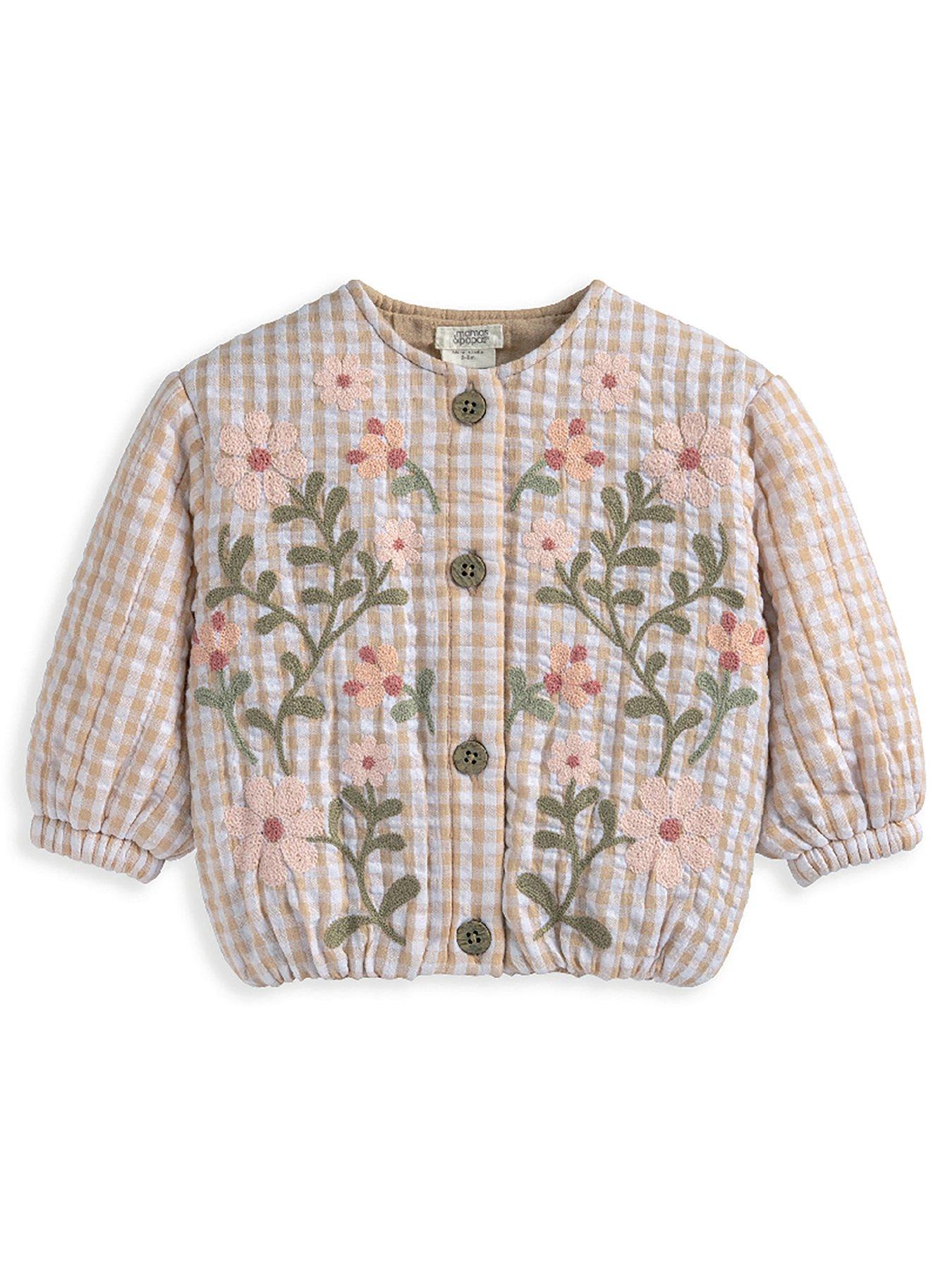 Image 3 of 3 of Mamas & Papas Baby Girls Flower Quilted Jacket - Pink