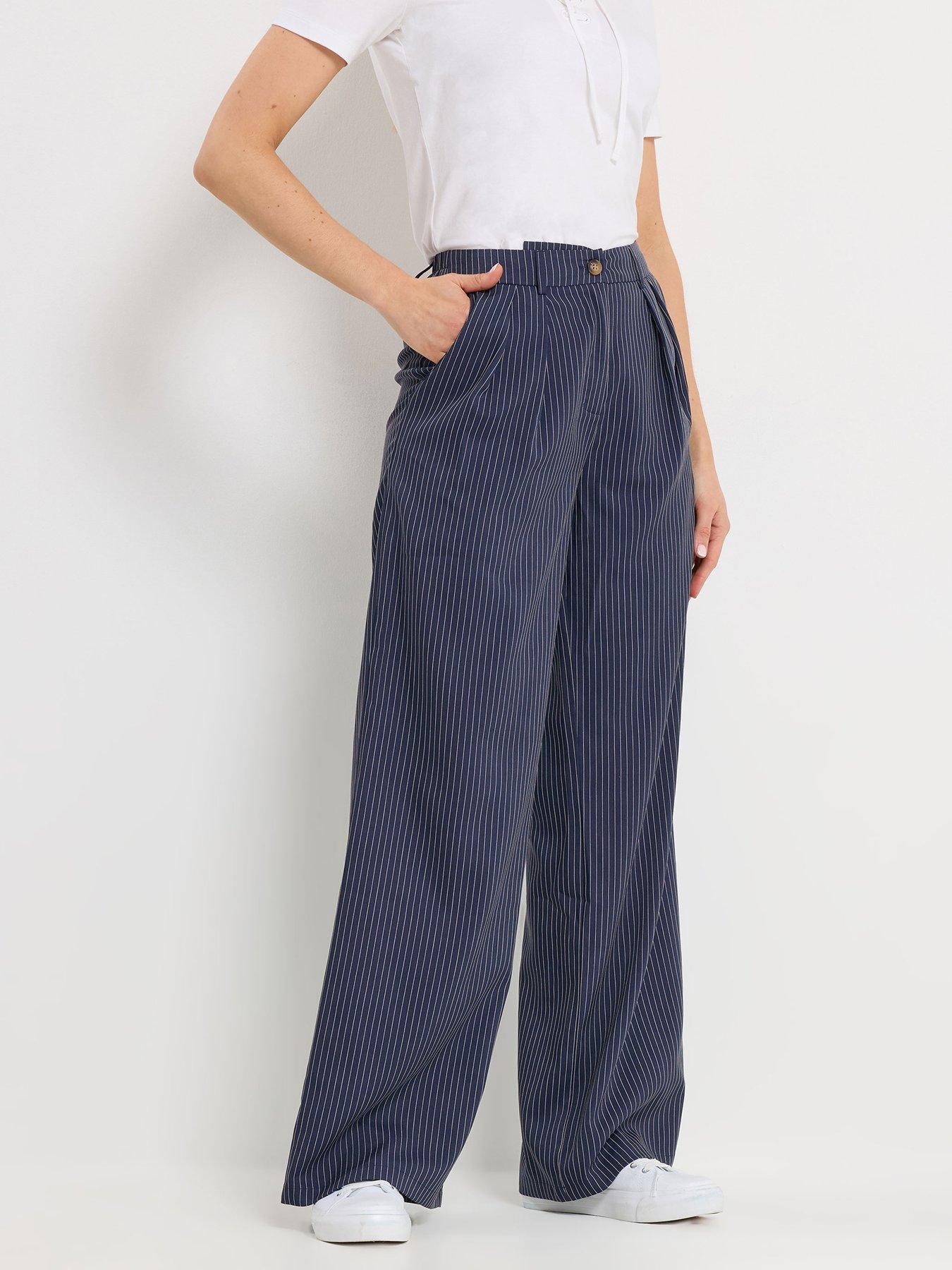 Image 1 of 5 of Long Tall Sally Pinstripe Trouser 36" - Blue