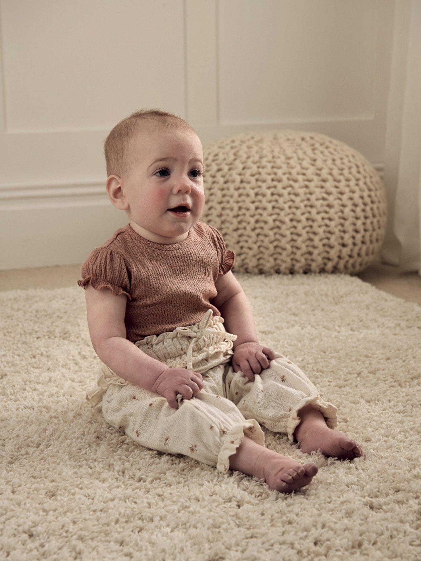 Mamas & Papas Baby Girls 2 Piece Peony Bodysuit  &  Trousers Set - Pink
