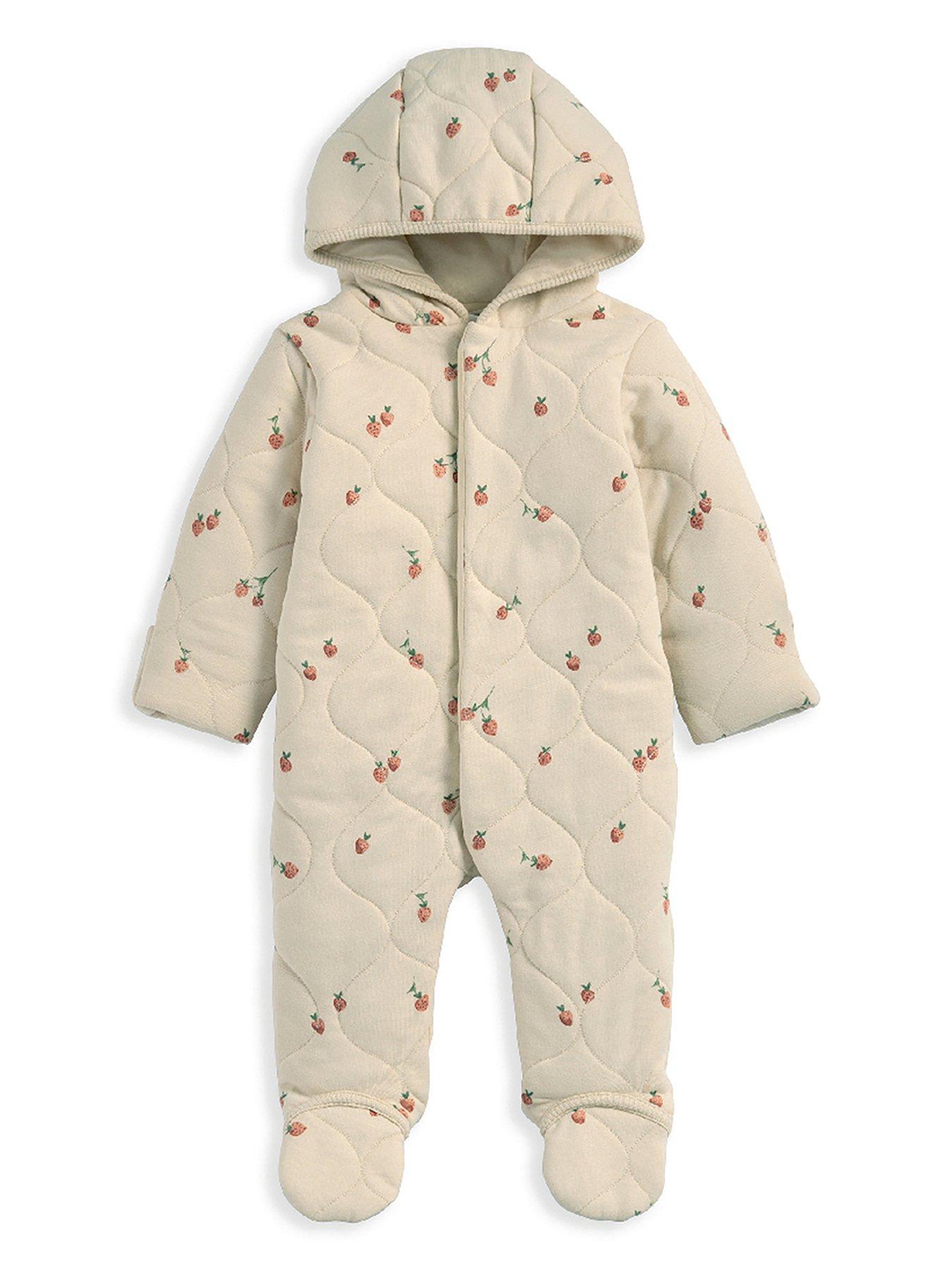Image 1 of 2 of Mamas & Papas Baby Girls Strawberry Pramsuit - Pink