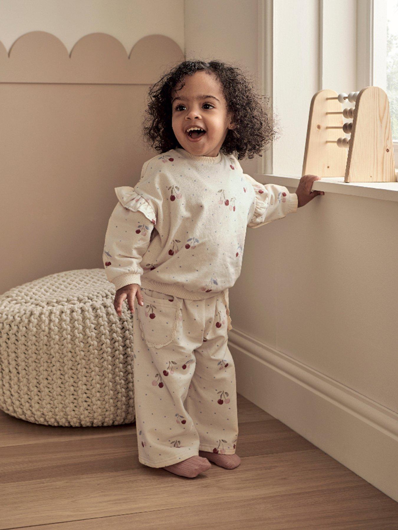 Mamas & Papas Baby Girls Cherry Print Joggers - Cream