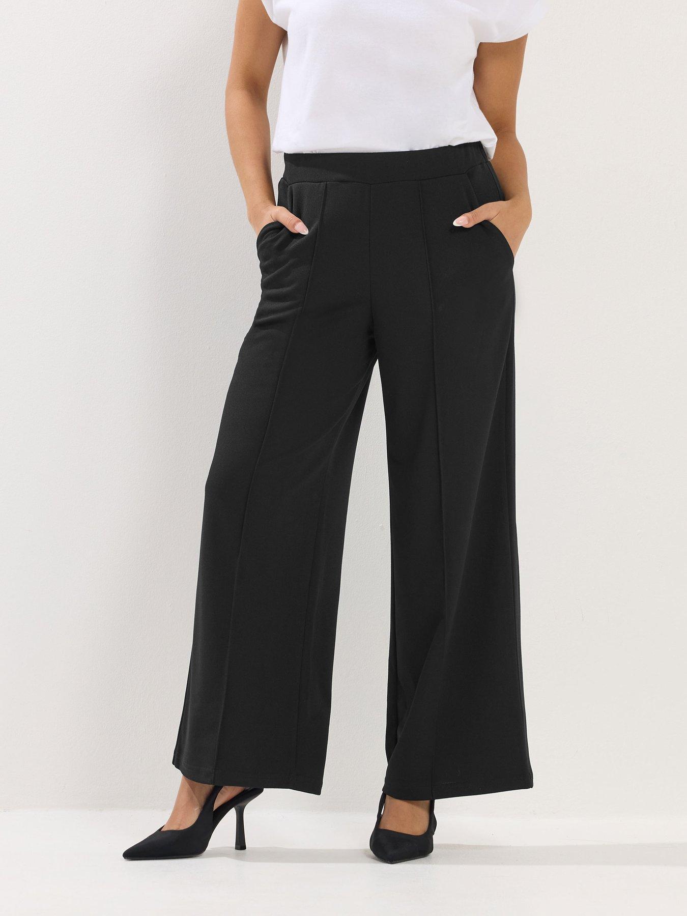 pixiegirl-petite-pintuck-scuba-trouser-black