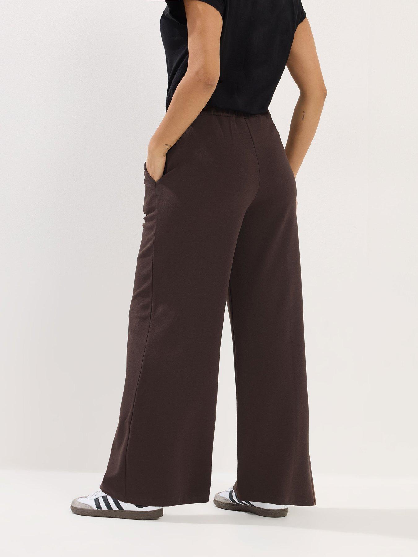 pixiegirl-petite-pintuck-scuba-trouser-brownstillFront